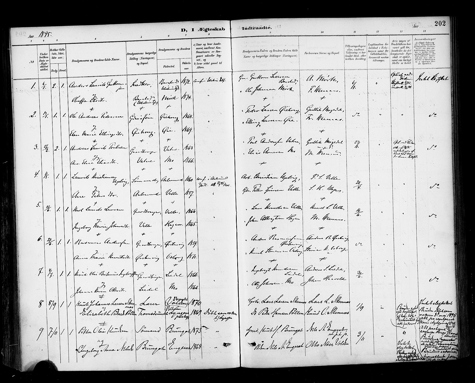 Ministerialprotokoller, klokkerbøker og fødselsregistre - Møre og Romsdal, AV/SAT-A-1454/513/L0177: Parish register (official) no. 513A04, 1890-1906, p. 202