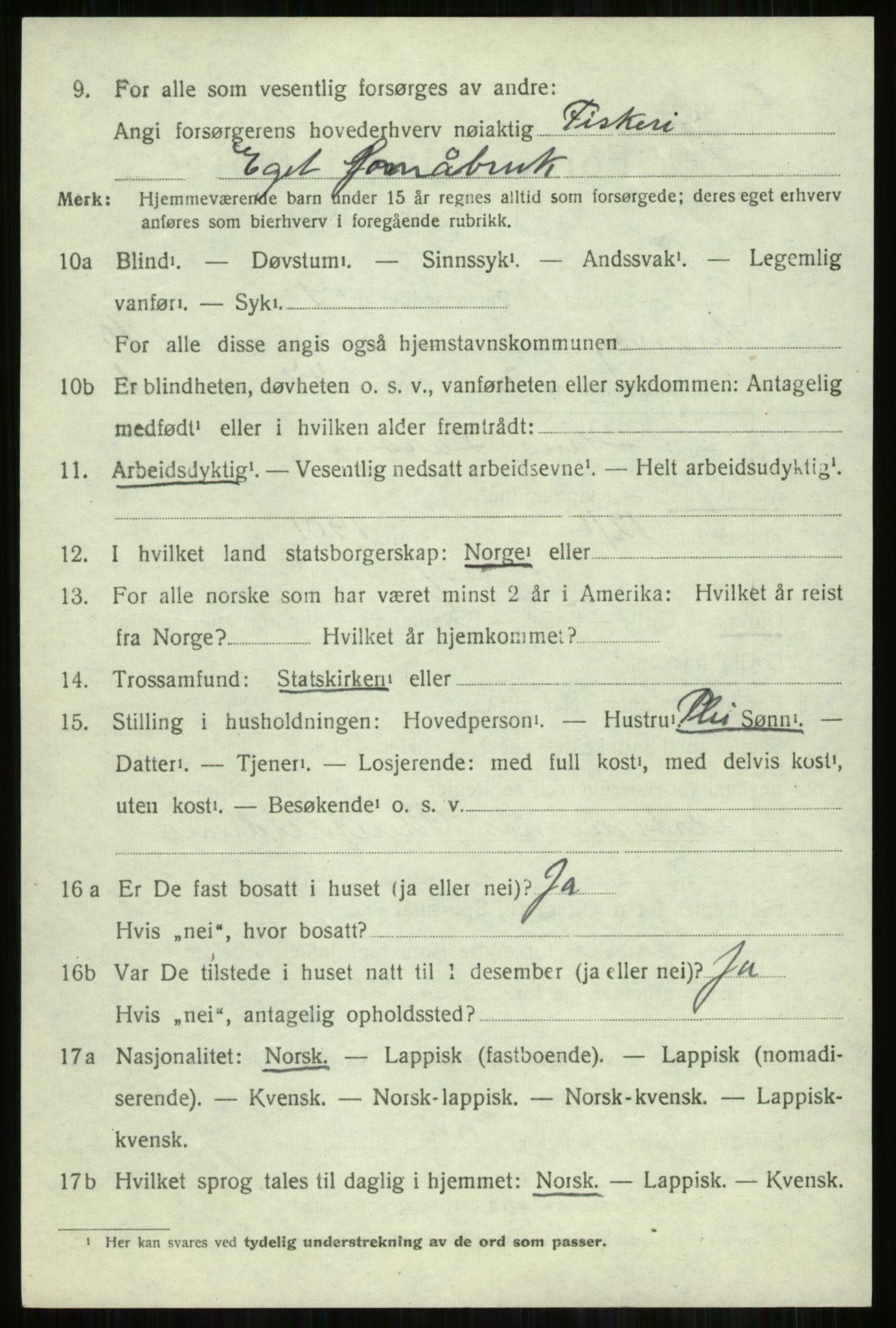 SATØ, 1920 census for Skjervøy, 1920, p. 5430