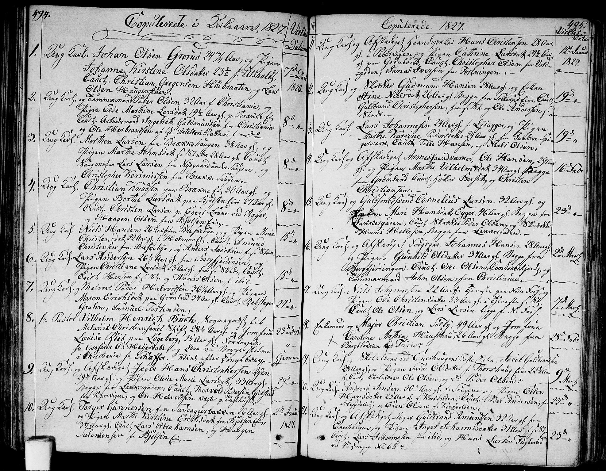Aker prestekontor kirkebøker, SAO/A-10861/G/L0004: Parish register (copy) no. 4, 1819-1829, p. 494-495
