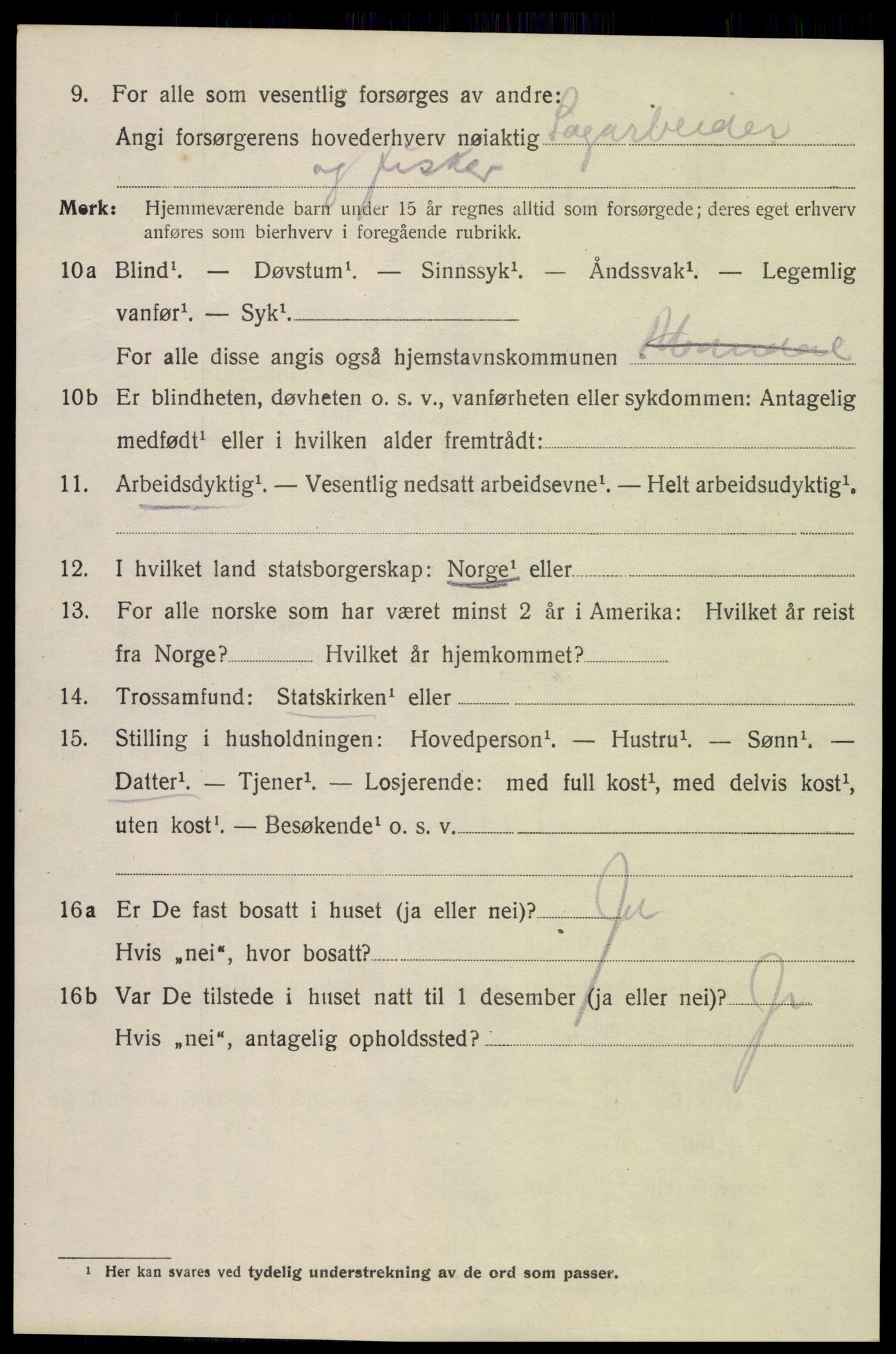SAK, 1920 census for Mandal, 1920, p. 7278