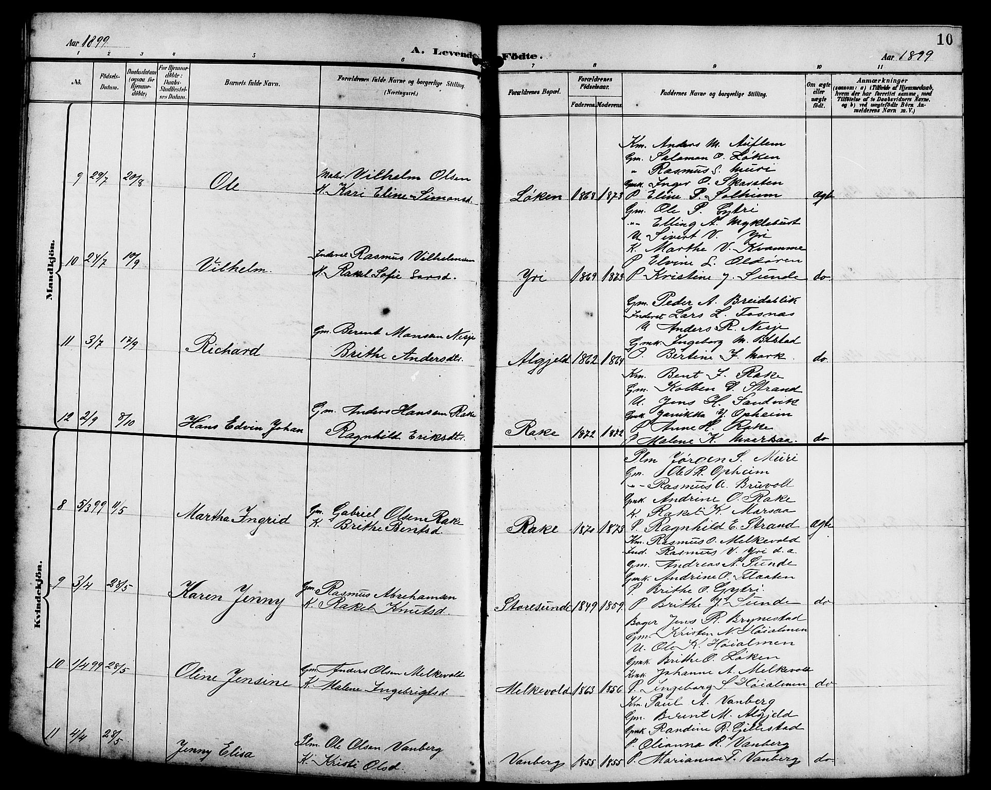 Innvik sokneprestembete, AV/SAB-A-80501: Parish register (copy) no. B 4, 1898-1916, p. 10