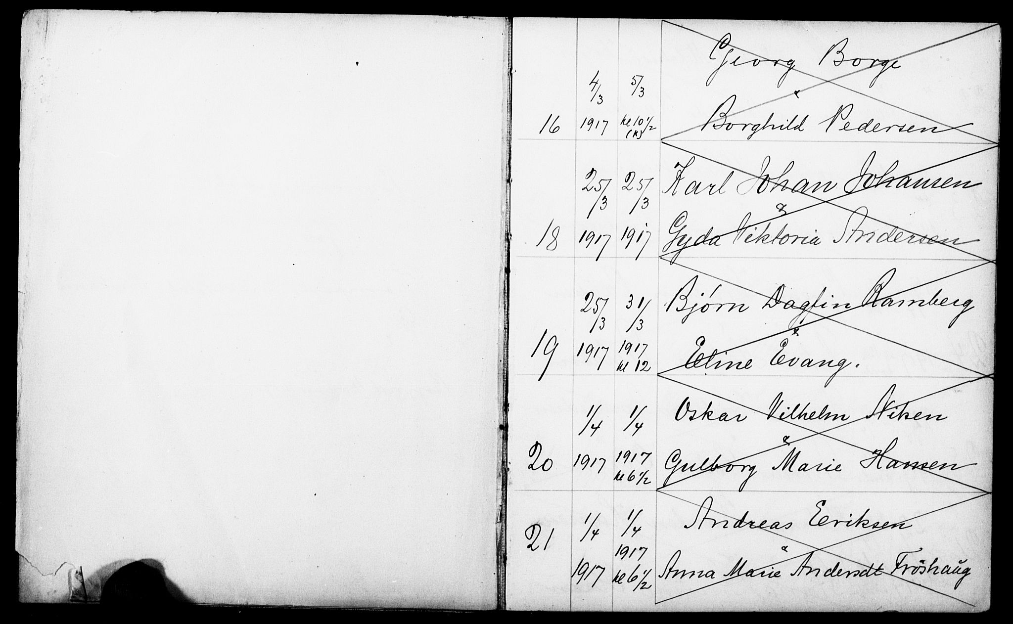 Kampen prestekontor Kirkebøker, SAO/A-10853/H/Ha/L0004: Banns register no. 4, 1917-1924