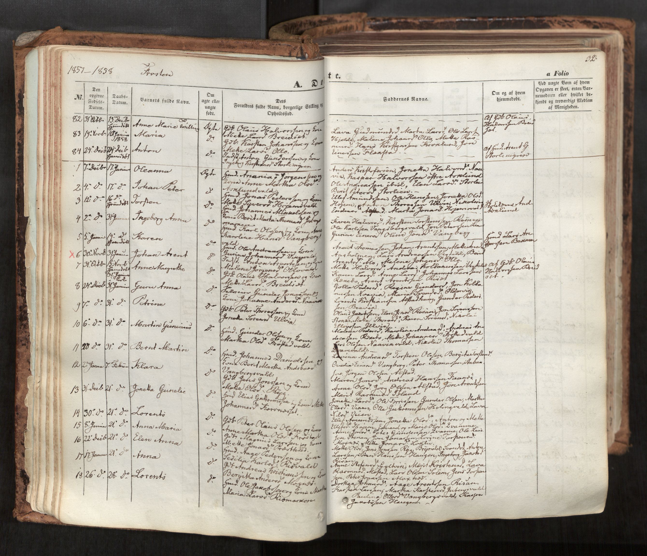 Ministerialprotokoller, klokkerbøker og fødselsregistre - Nord-Trøndelag, AV/SAT-A-1458/713/L0116: Parish register (official) no. 713A07, 1850-1877, p. 32