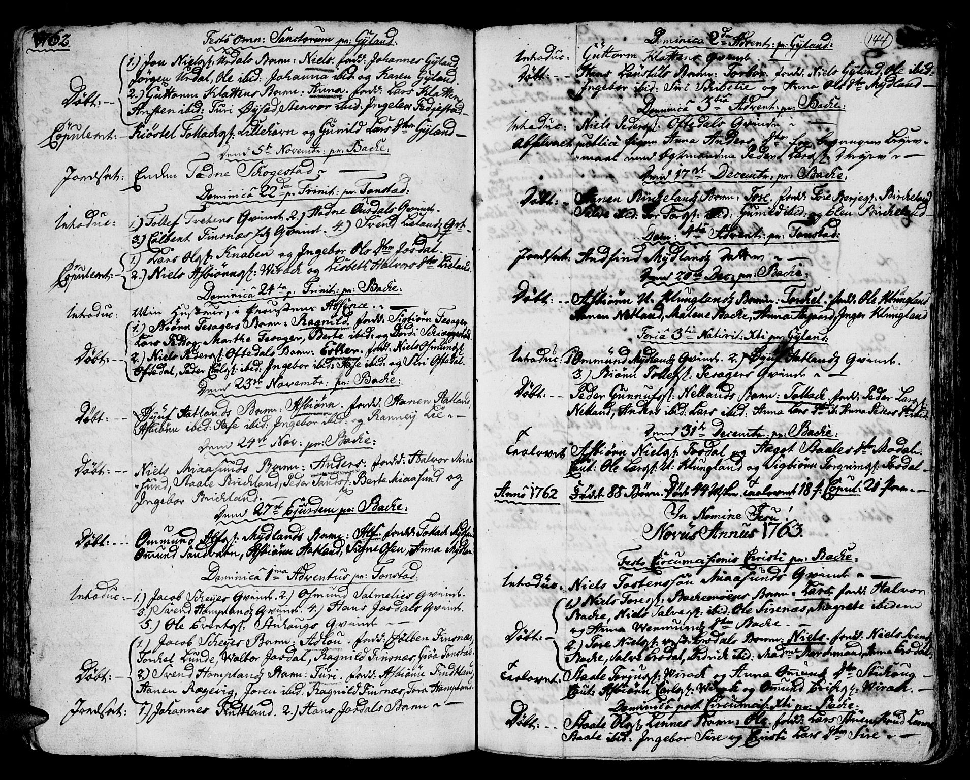 Bakke sokneprestkontor, SAK/1111-0002/F/Fa/Faa/L0001: Parish register (official) no. A 1, 1741-1780, p. 144