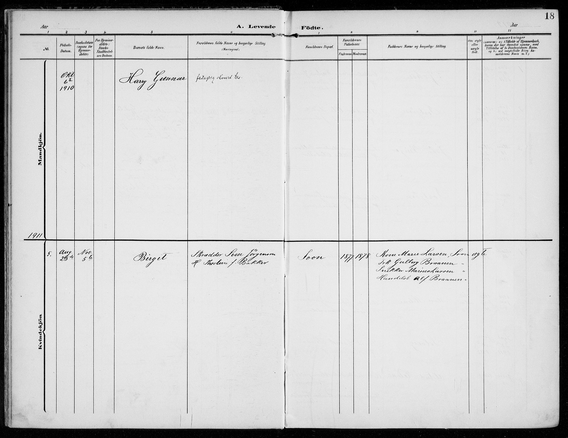 Vestby prestekontor Kirkebøker, SAO/A-10893/F/Fc/L0002: Parish register (official) no. III 2, 1906-1940, p. 18