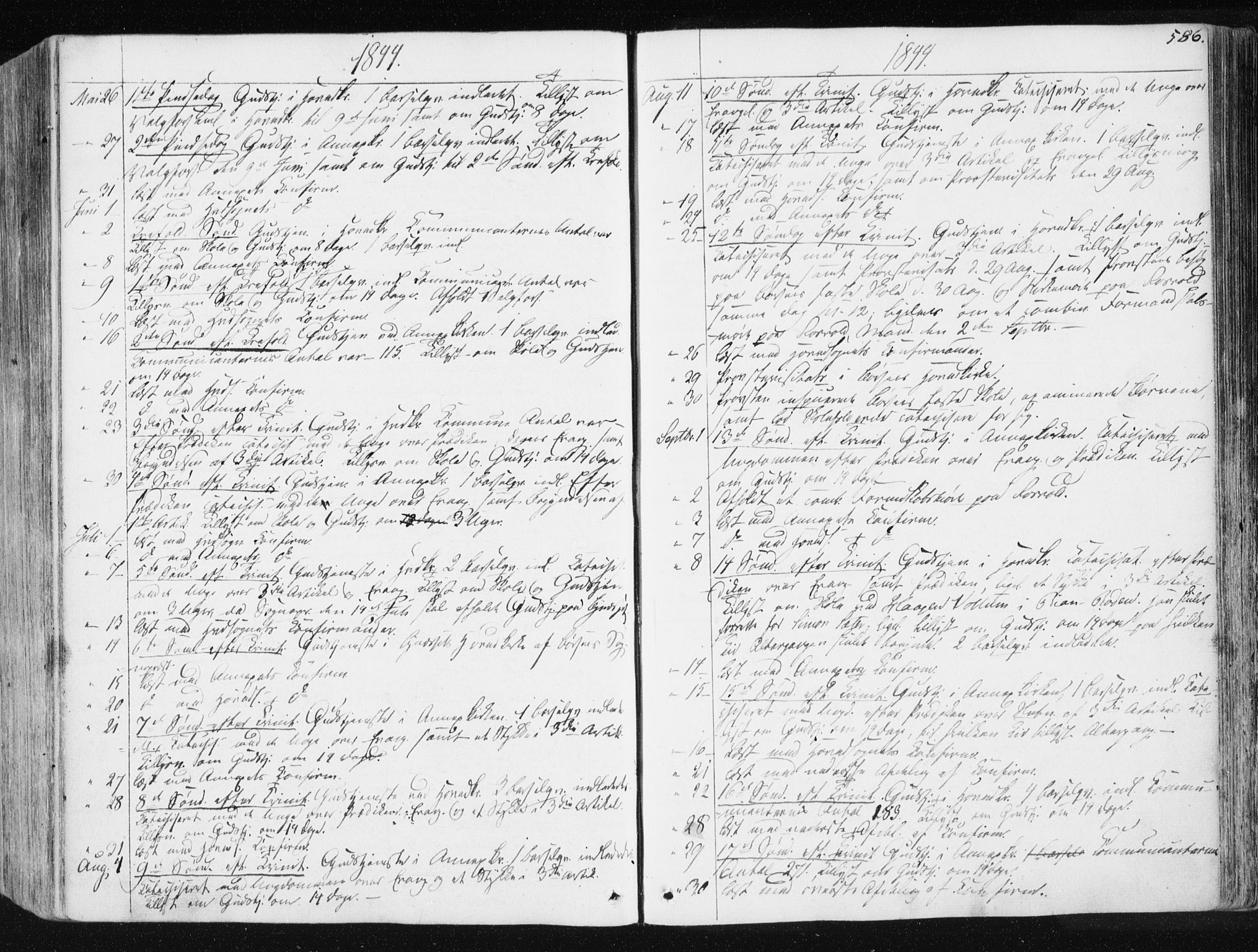 Ministerialprotokoller, klokkerbøker og fødselsregistre - Sør-Trøndelag, AV/SAT-A-1456/665/L0771: Parish register (official) no. 665A06, 1830-1856, p. 586