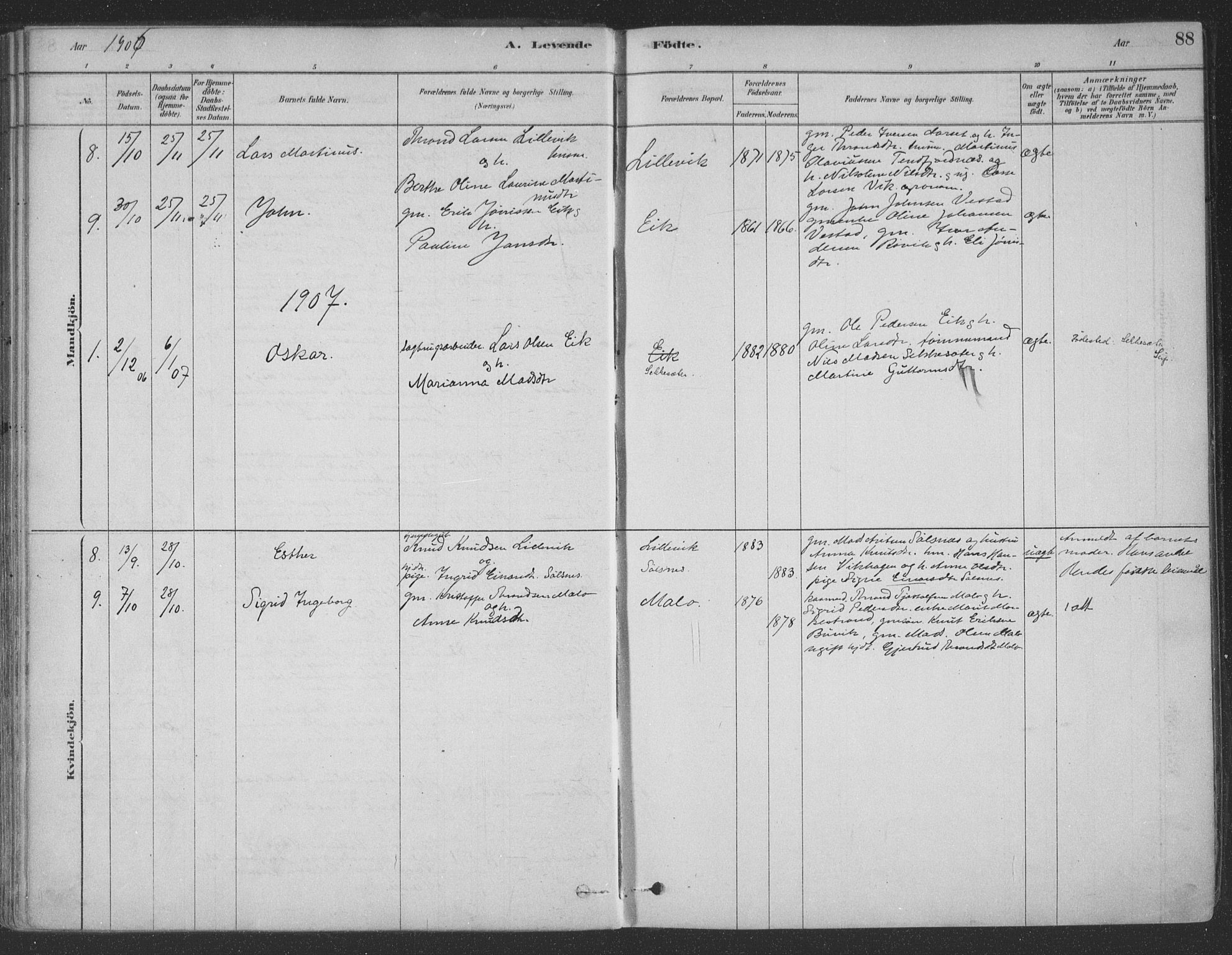 Ministerialprotokoller, klokkerbøker og fødselsregistre - Møre og Romsdal, SAT/A-1454/547/L0604: Parish register (official) no. 547A06, 1878-1906, p. 88