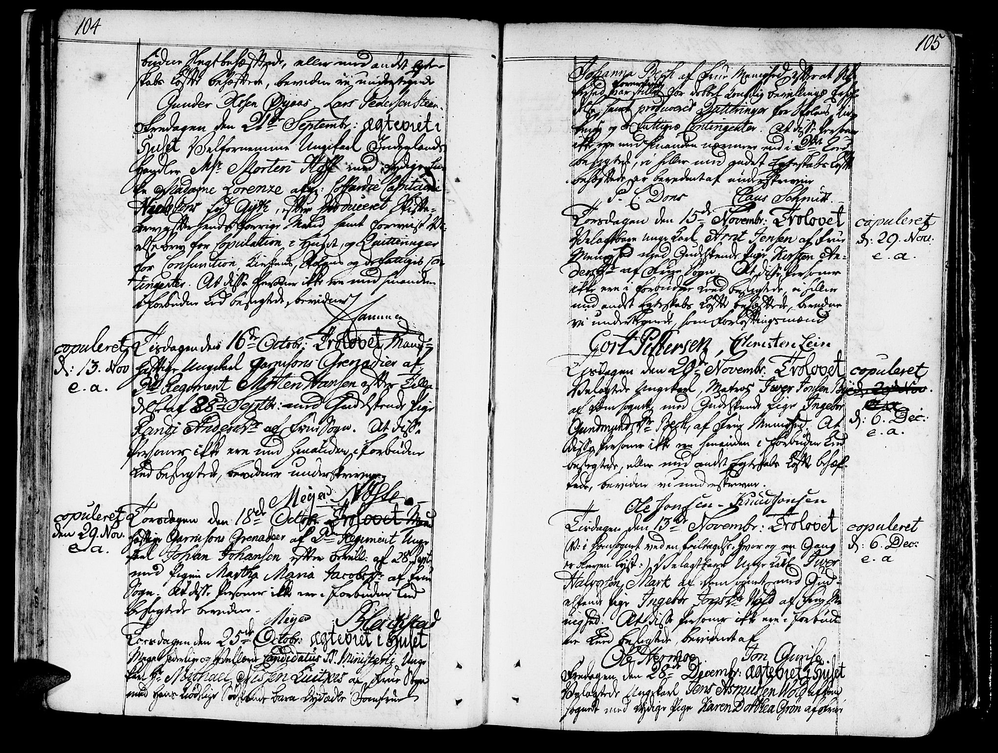 Ministerialprotokoller, klokkerbøker og fødselsregistre - Sør-Trøndelag, SAT/A-1456/602/L0105: Parish register (official) no. 602A03, 1774-1814, p. 104-105