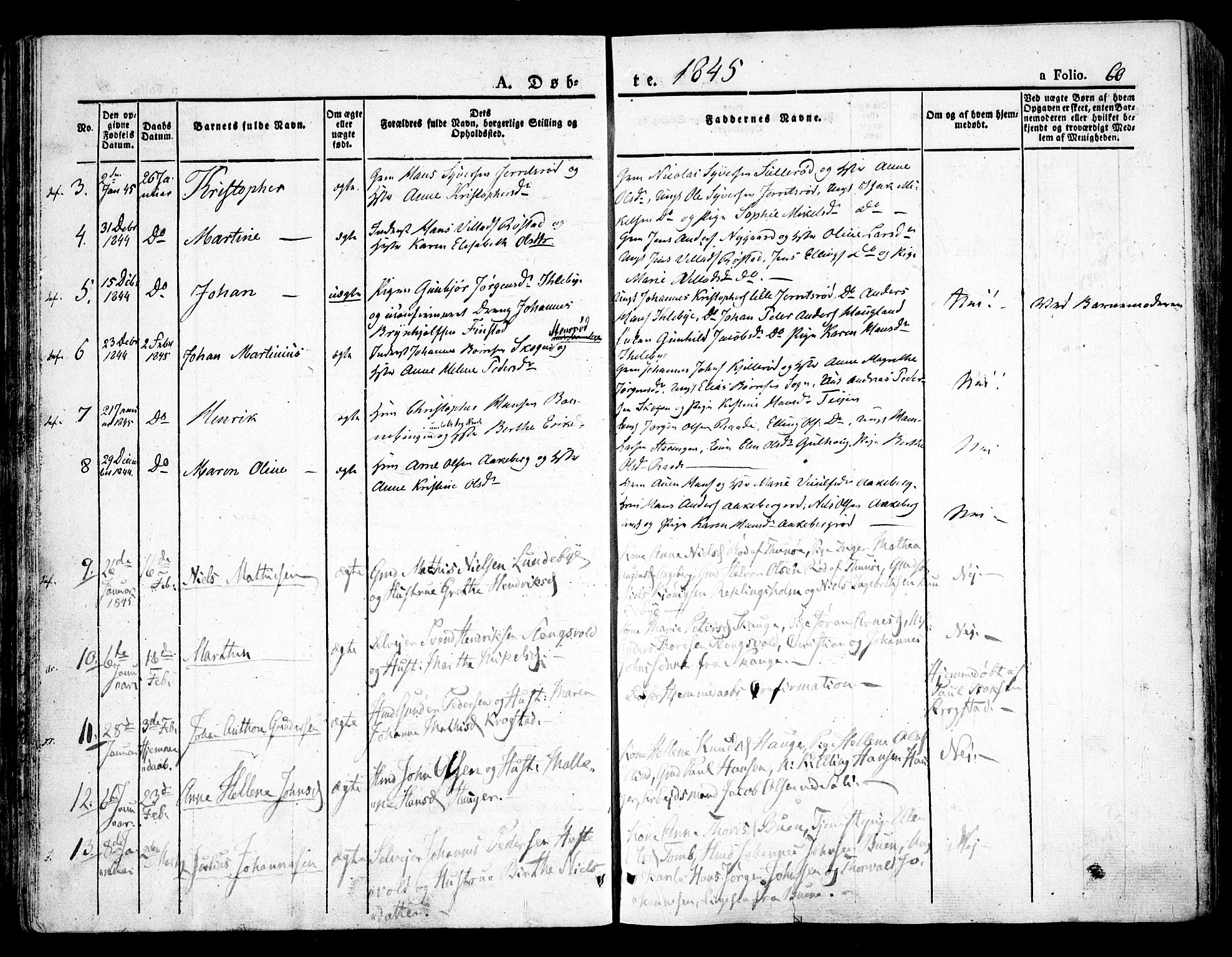 Råde prestekontor kirkebøker, SAO/A-2009/F/Fa/L0005: Parish register (official) no. 5, 1830-1853, p. 60