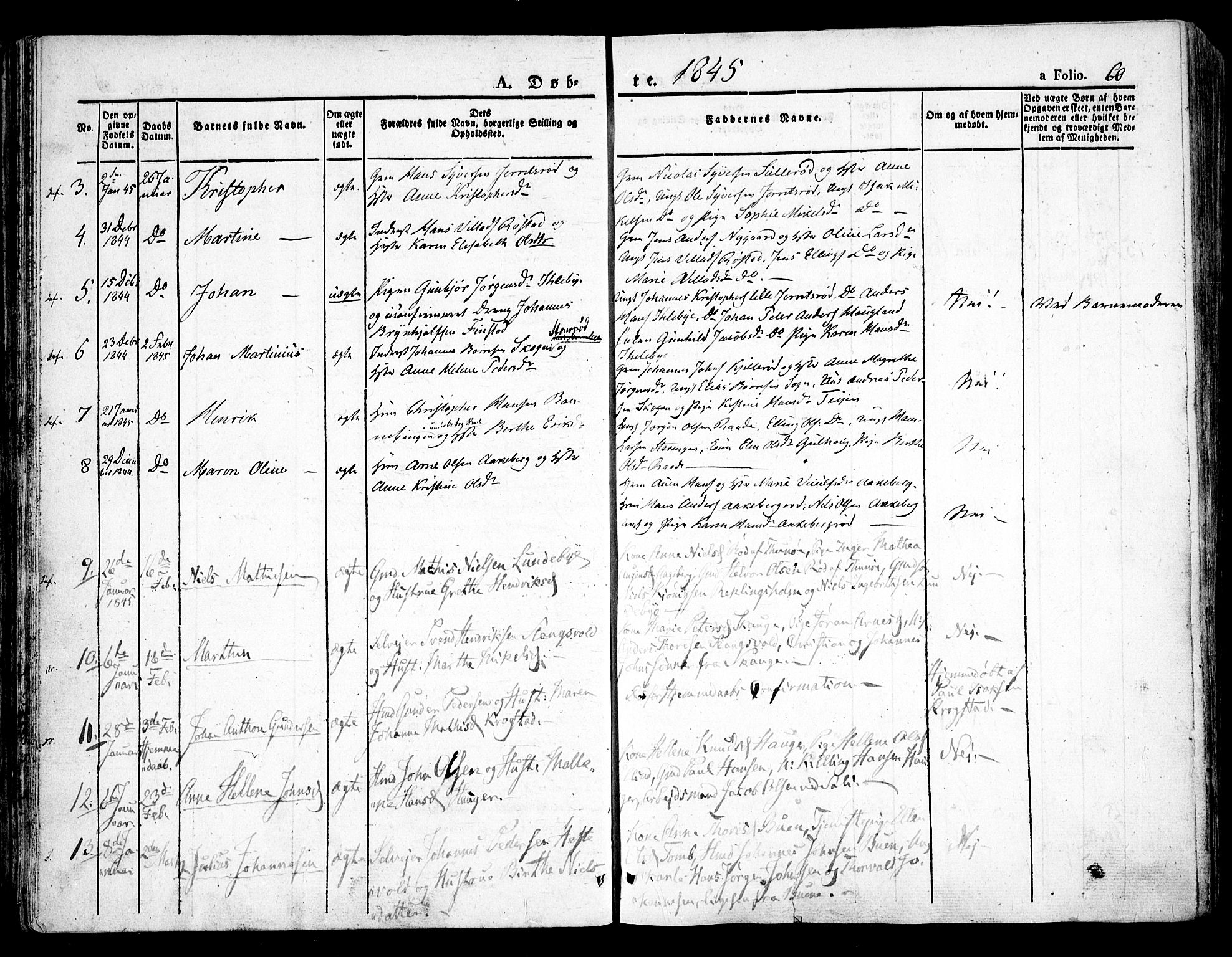 Råde prestekontor kirkebøker, AV/SAO-A-2009/F/Fa/L0005: Parish register (official) no. 5, 1830-1853, p. 60