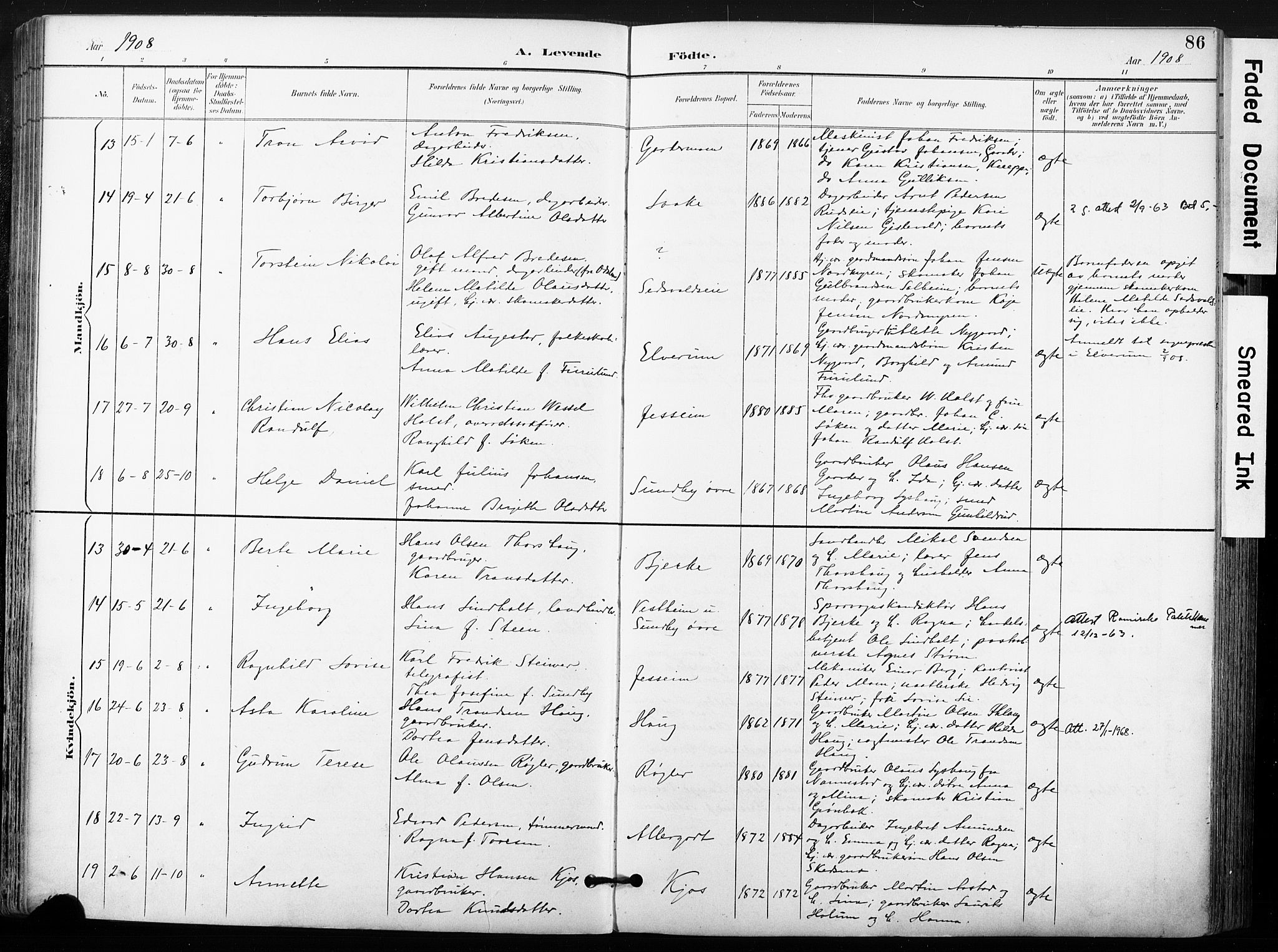 Ullensaker prestekontor Kirkebøker, AV/SAO-A-10236a/F/Fb/L0002: Parish register (official) no. II 2, 1894-1909, p. 86