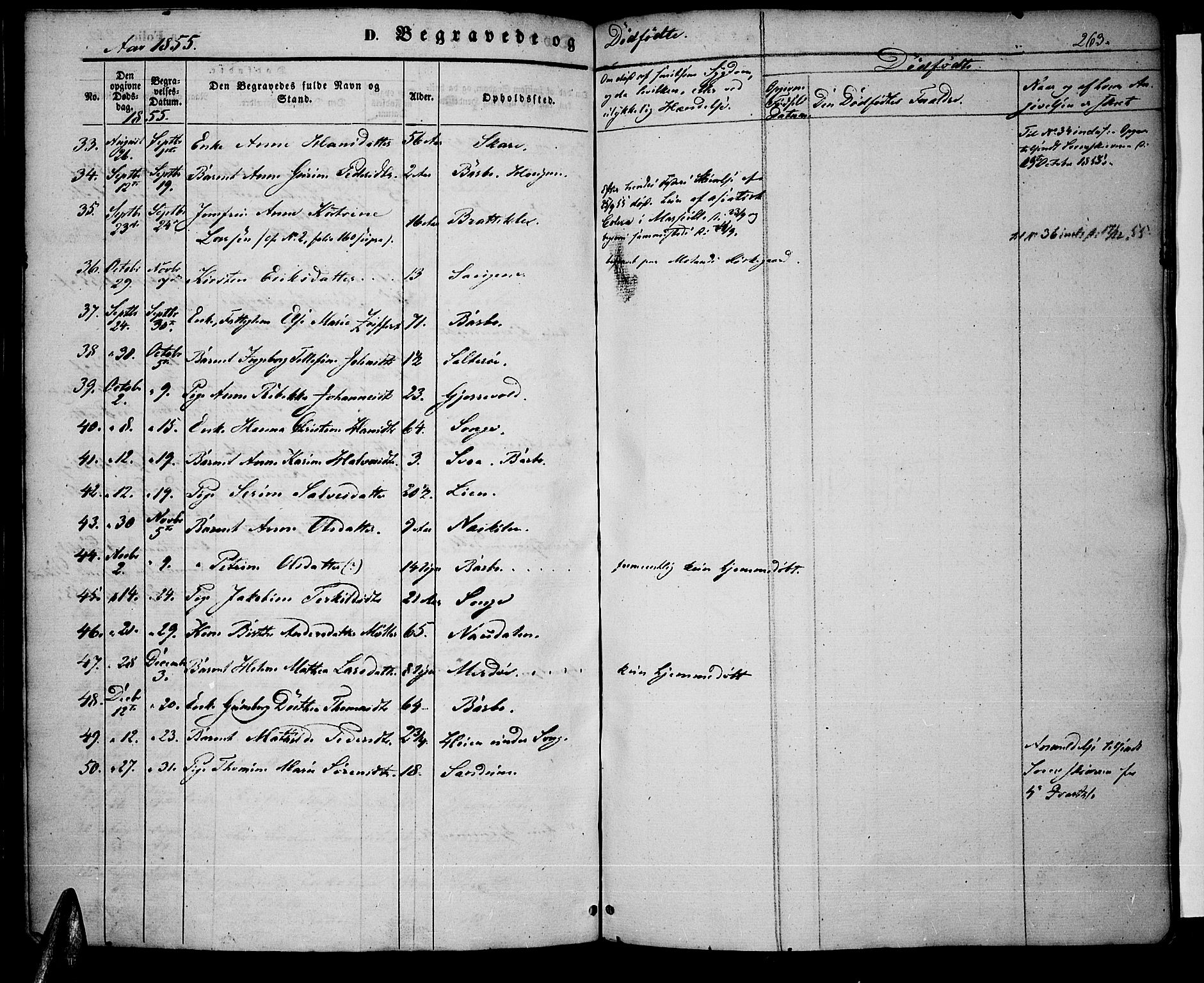 Tromøy sokneprestkontor, AV/SAK-1111-0041/F/Fa/L0005: Parish register (official) no. A 5, 1847-1856, p. 263