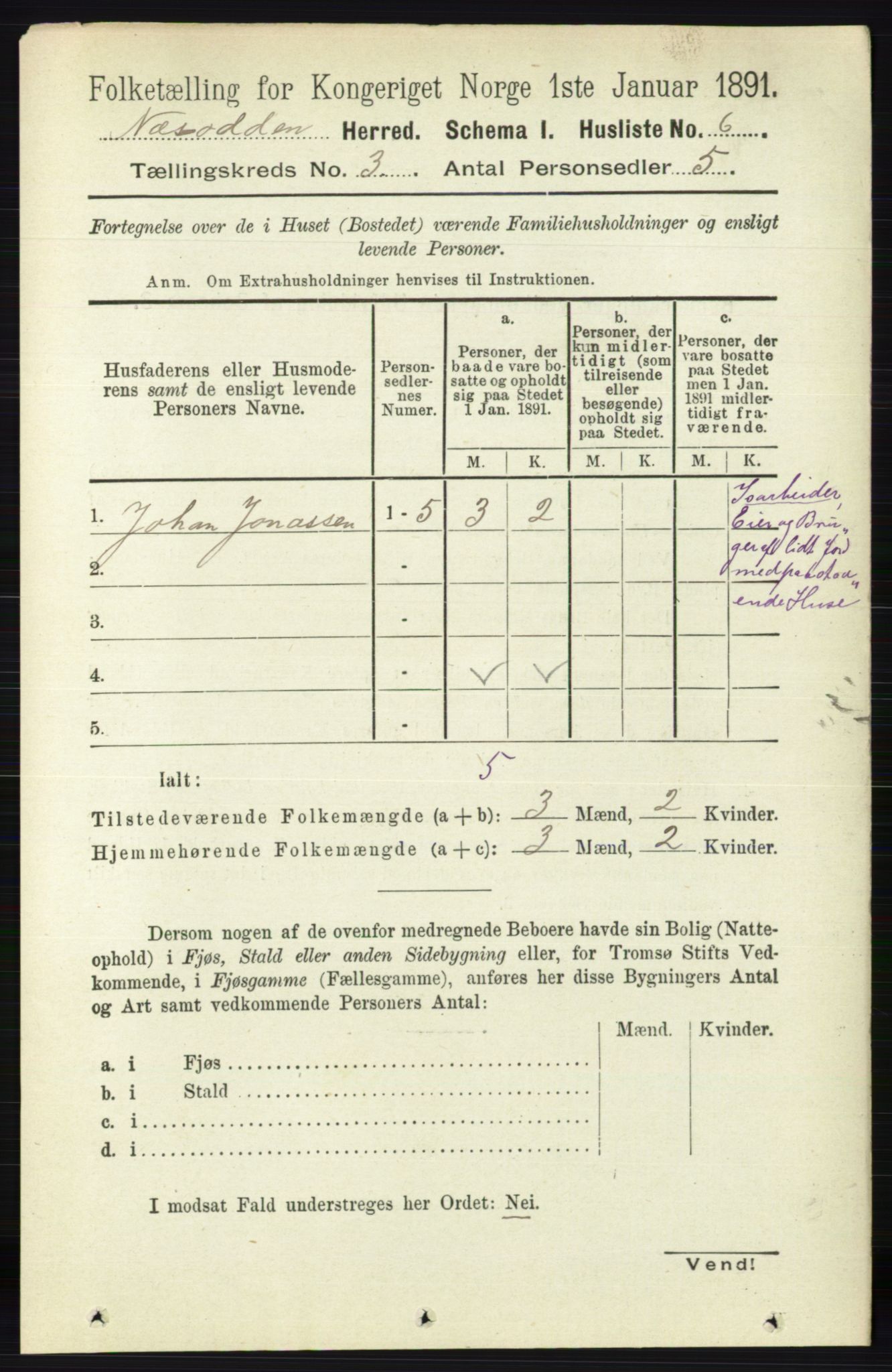 RA, 1891 census for 0216 Nesodden, 1891, p. 971