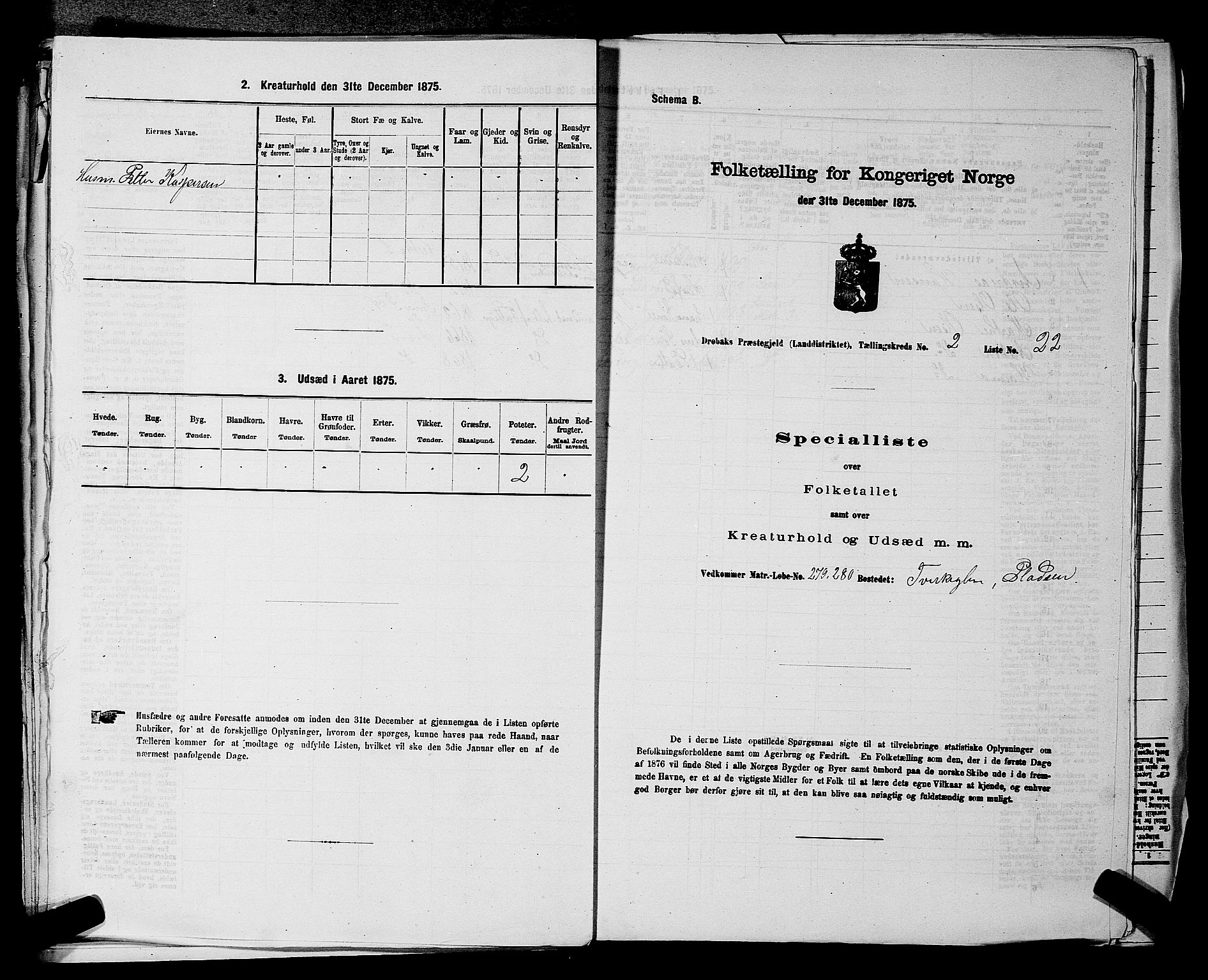 RA, 1875 census for 0215L Drøbak/Frogn, 1875, p. 464