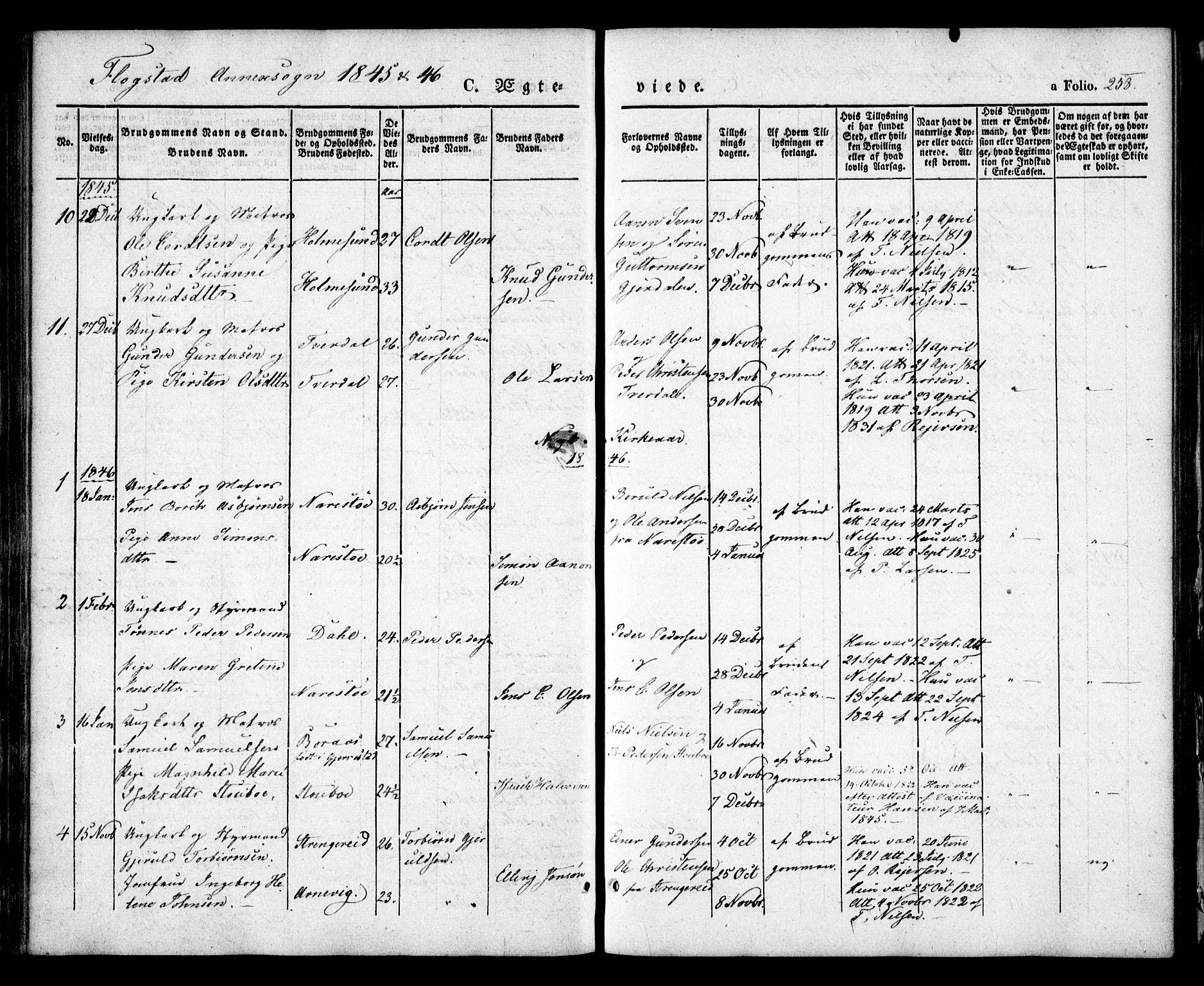 Dypvåg sokneprestkontor, AV/SAK-1111-0007/F/Fa/Faa/L0005: Parish register (official) no. A 5, 1841-1854, p. 258