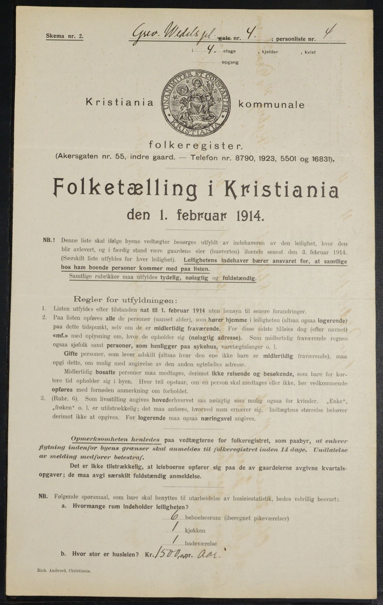 OBA, Municipal Census 1914 for Kristiania, 1914, p. 30013