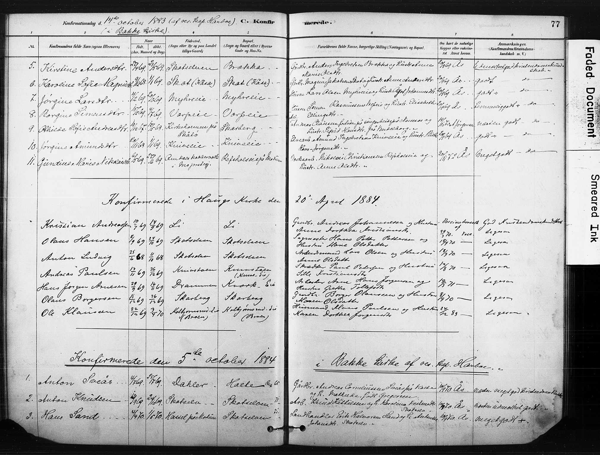 Eiker kirkebøker, AV/SAKO-A-4/F/Fc/L0001: Parish register (official) no. III 1, 1878-1889, p. 77