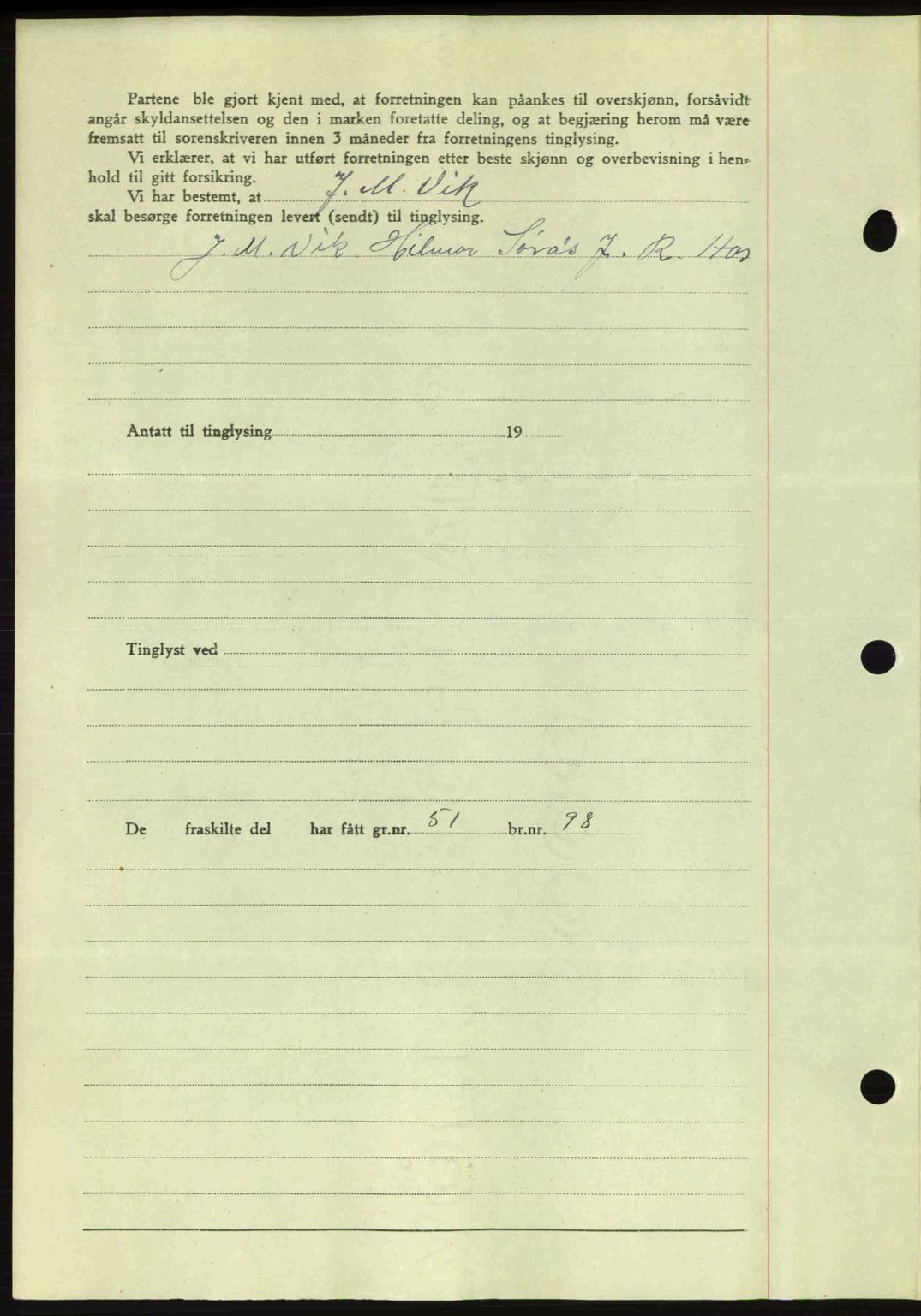 Romsdal sorenskriveri, AV/SAT-A-4149/1/2/2C: Mortgage book no. A14, 1943-1943, Diary no: : 1487/1943