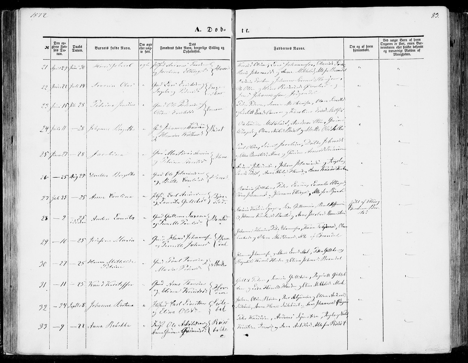 Ministerialprotokoller, klokkerbøker og fødselsregistre - Møre og Romsdal, AV/SAT-A-1454/510/L0121: Parish register (official) no. 510A01, 1848-1877, p. 83