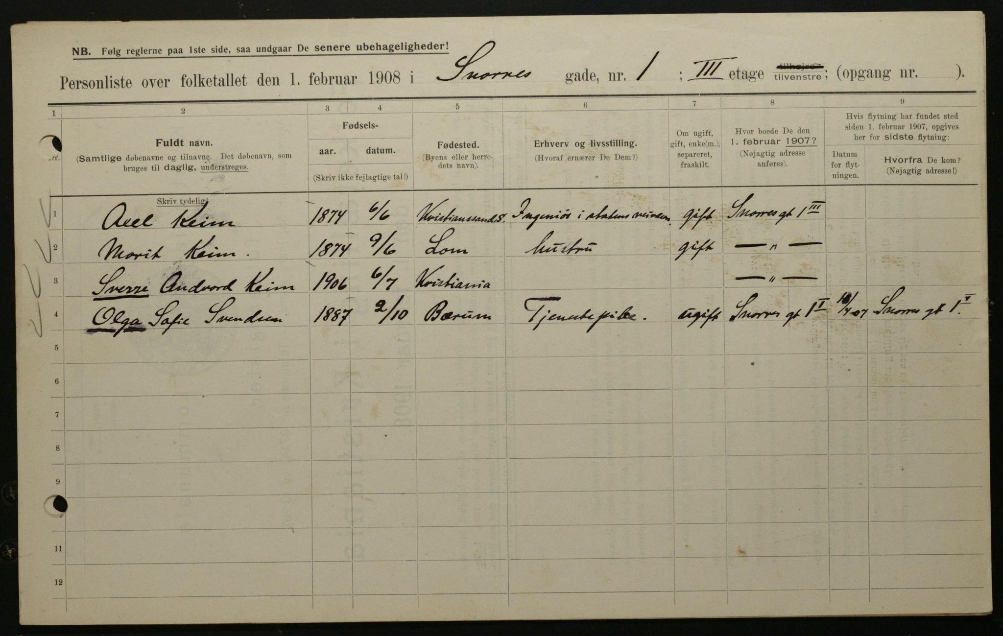 OBA, Municipal Census 1908 for Kristiania, 1908, p. 88275