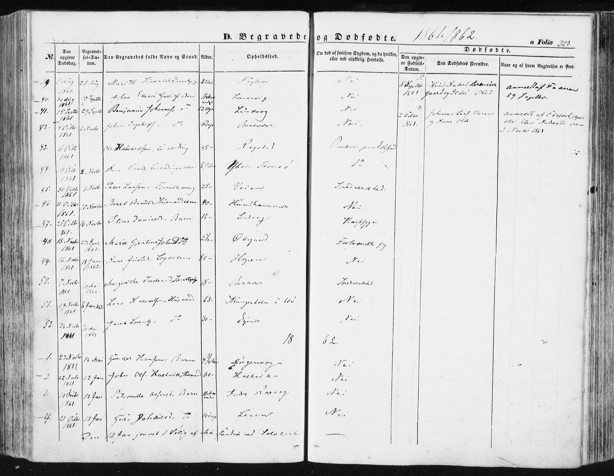 Ministerialprotokoller, klokkerbøker og fødselsregistre - Møre og Romsdal, AV/SAT-A-1454/581/L0937: Parish register (official) no. 581A05, 1853-1872, p. 323