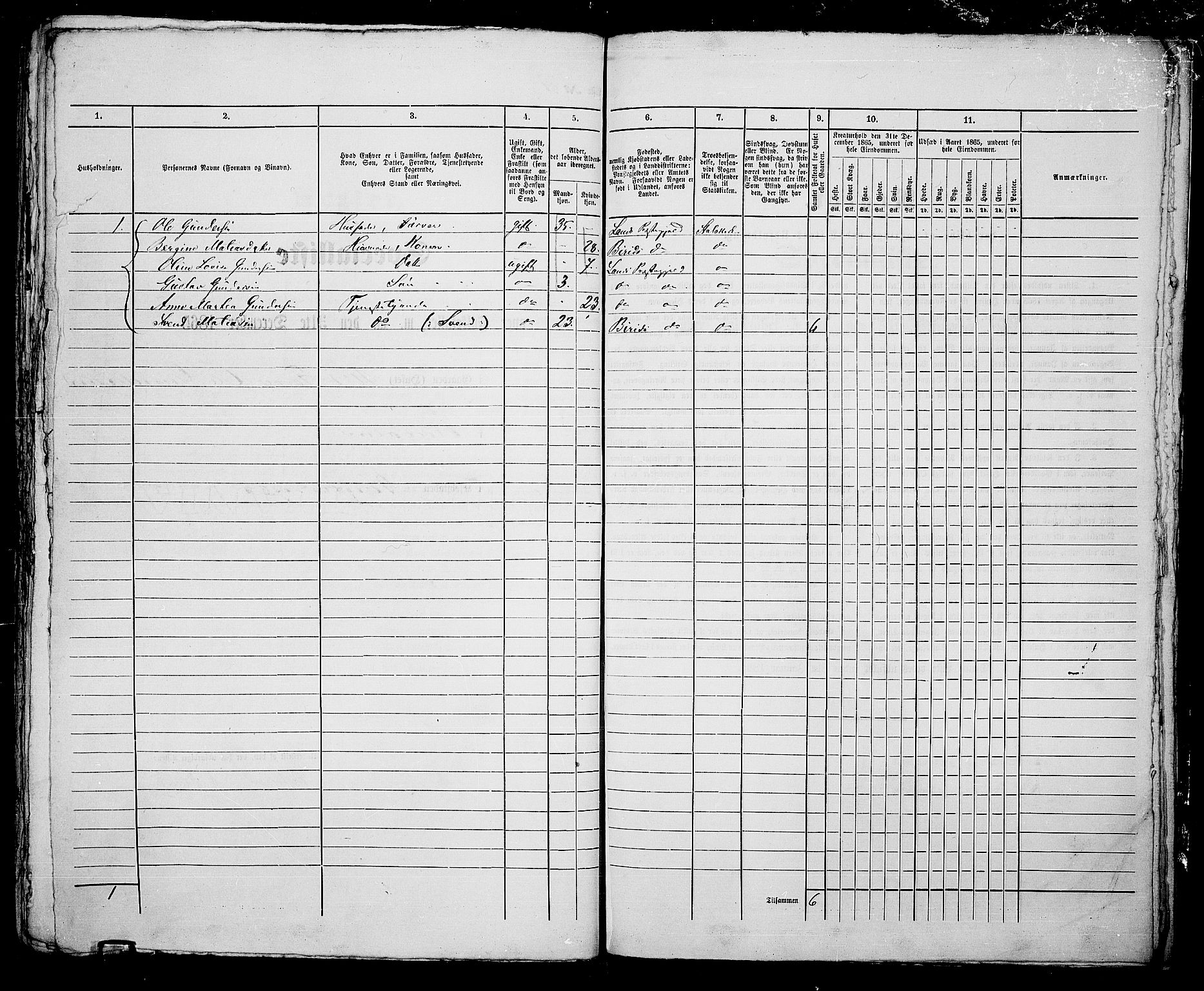 RA, 1865 census for Vinger/Kongsvinger, 1865, p. 173