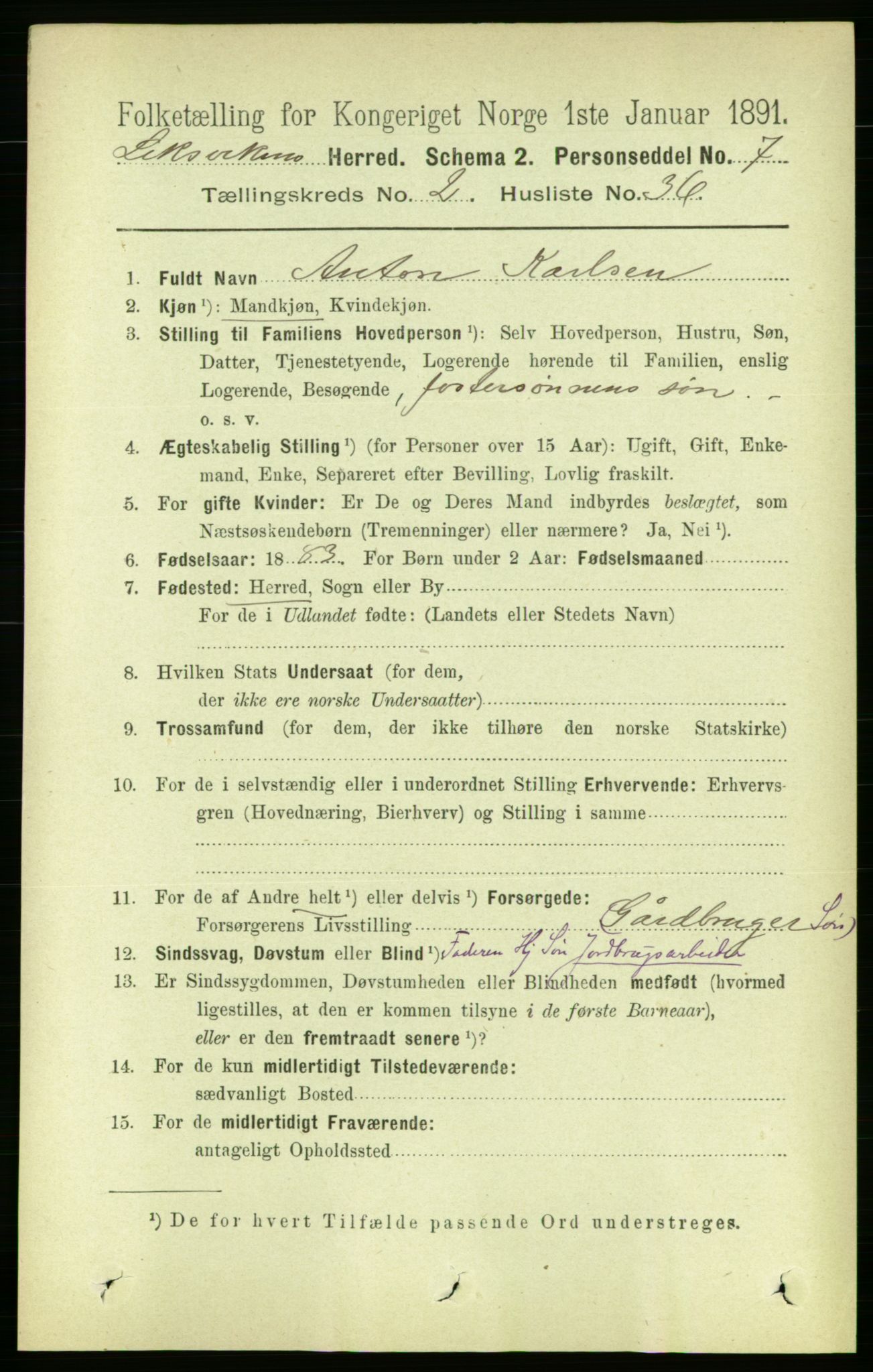 RA, 1891 census for 1718 Leksvik, 1891, p. 858