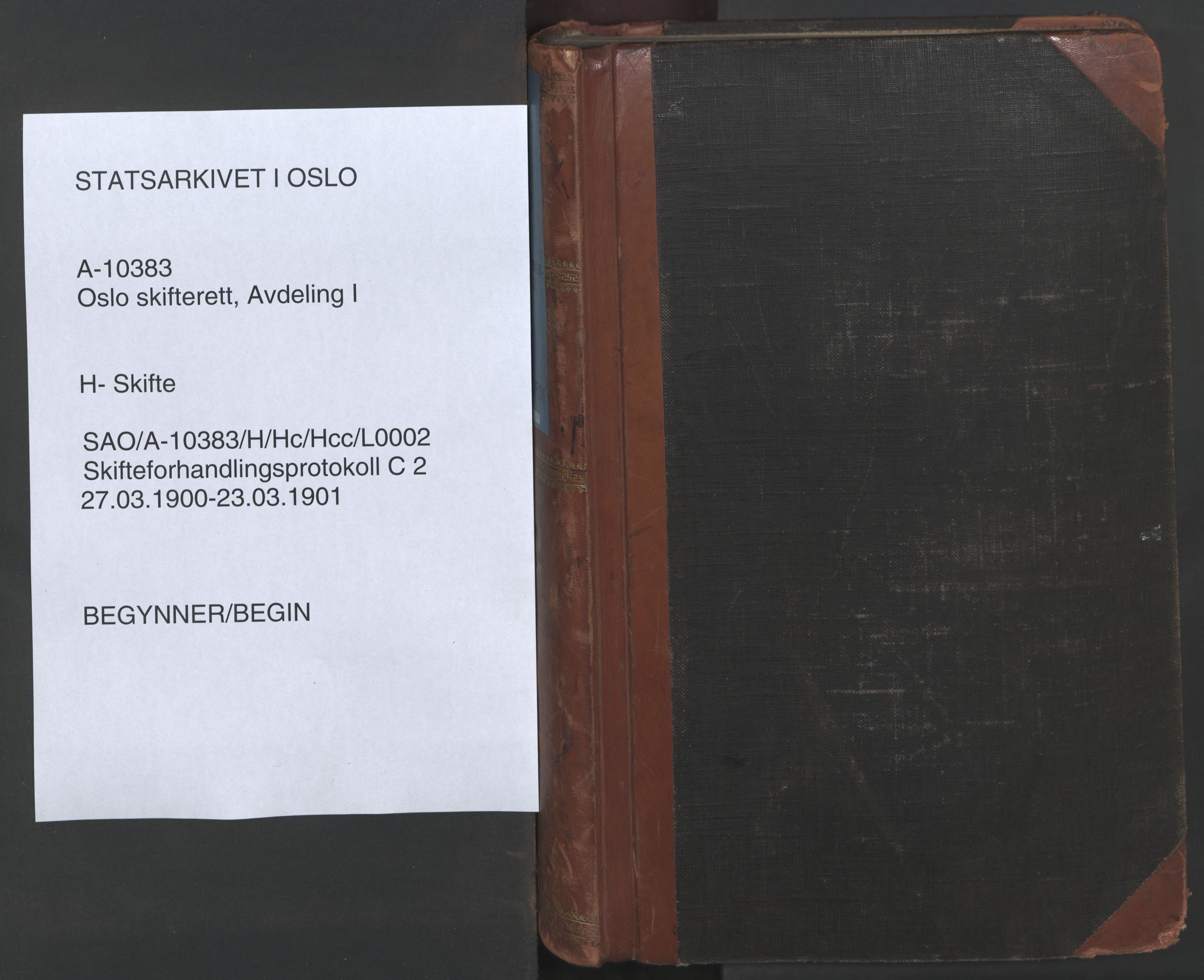 Oslo skifterett, AV/SAO-A-10383/H/Hc/Hcc/L0002: Skifteforhandlingsprotokoll, 1900-1901