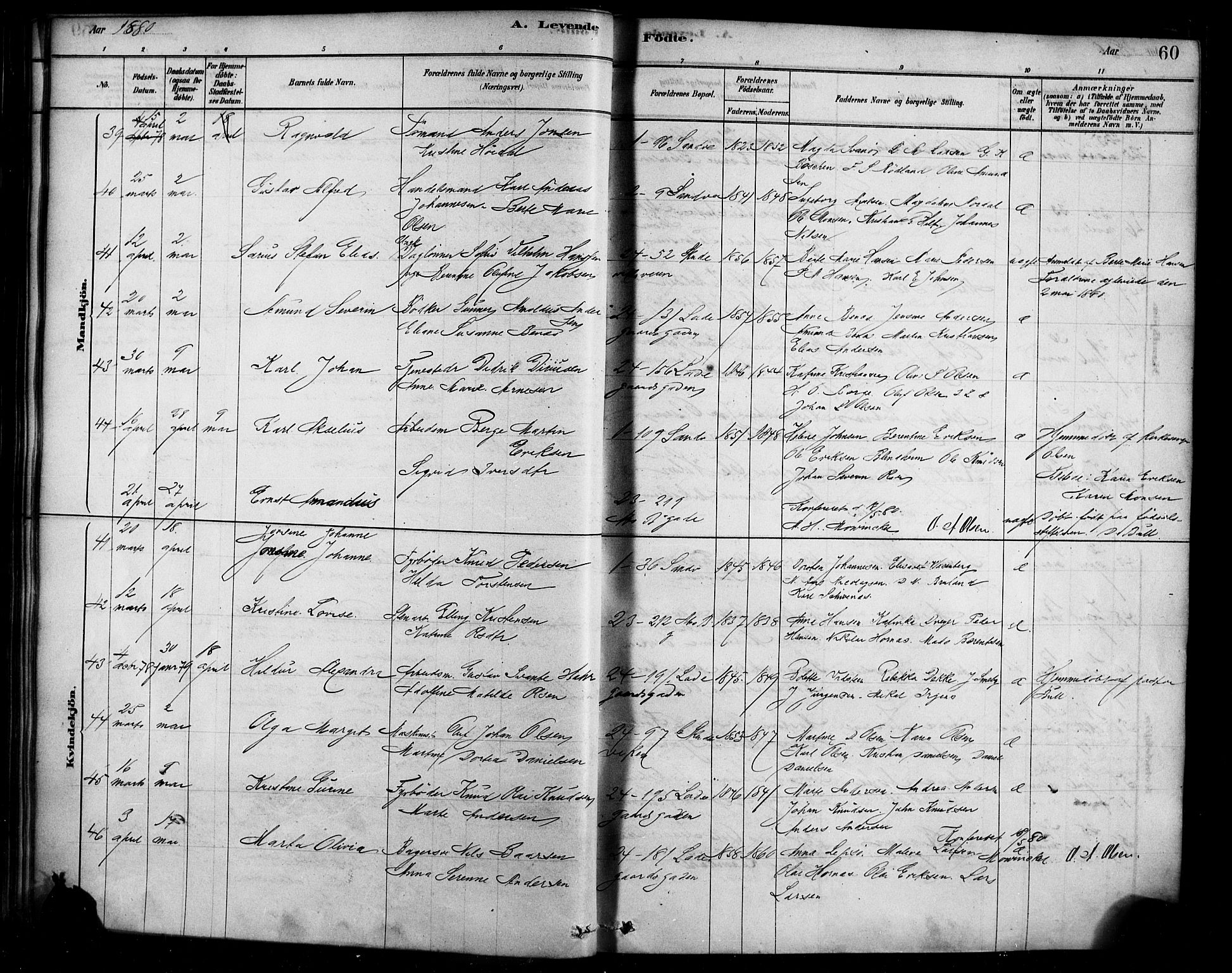 Sandviken Sokneprestembete, AV/SAB-A-77601/H/Ha/L0004: Parish register (official) no. B 1, 1878-1891, p. 60