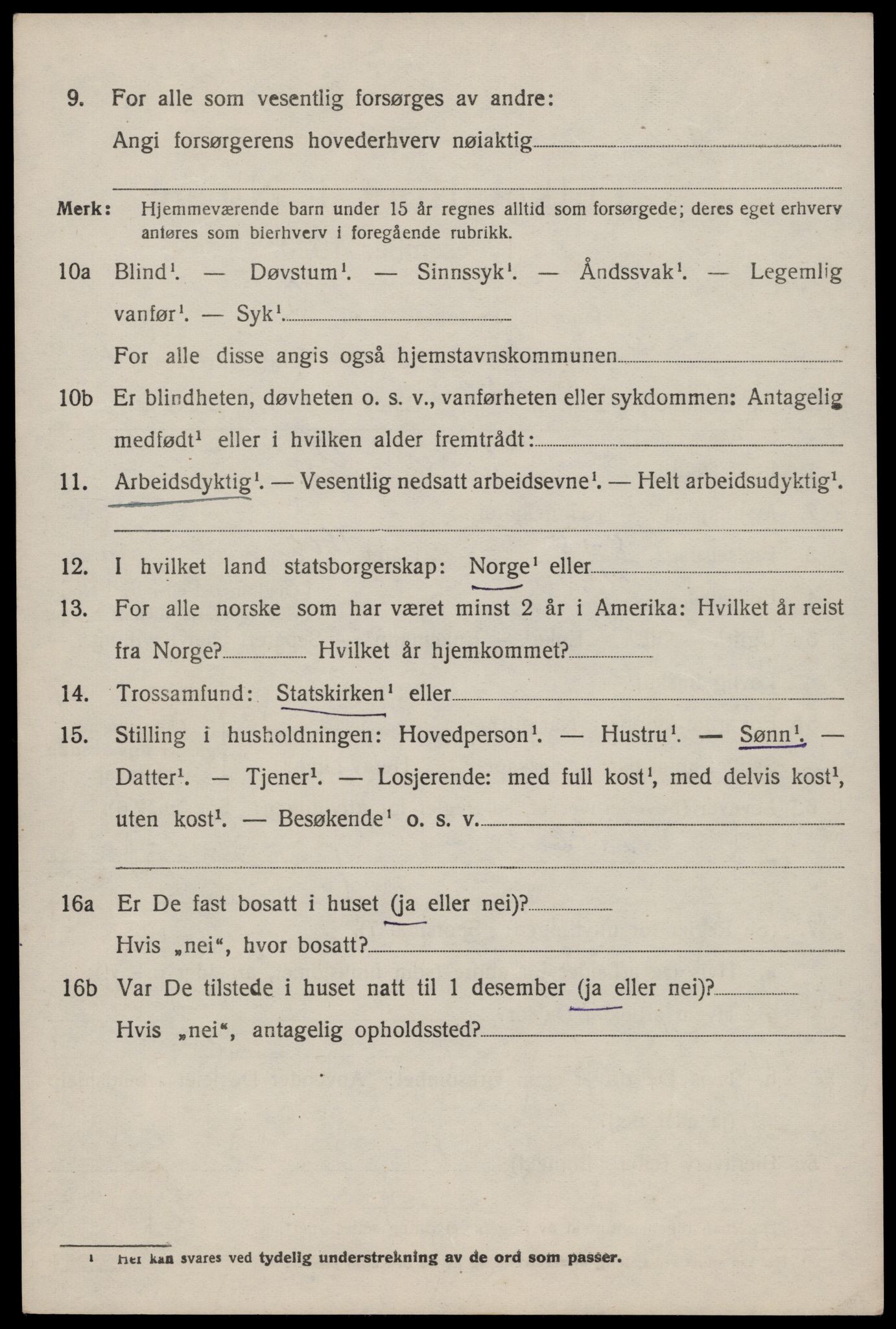 SAST, 1920 census for Hjelmeland, 1920, p. 1066