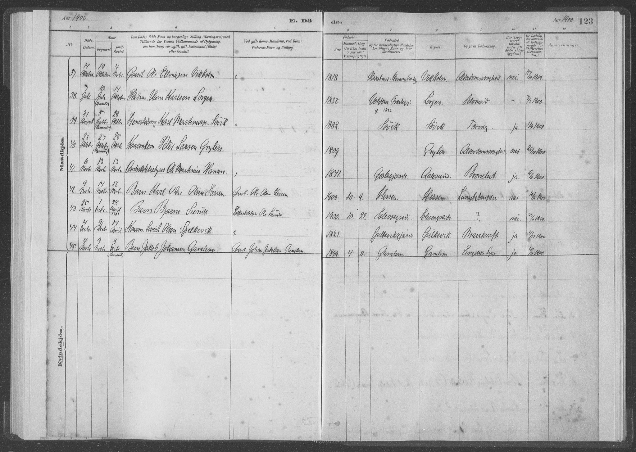 Ministerialprotokoller, klokkerbøker og fødselsregistre - Møre og Romsdal, AV/SAT-A-1454/528/L0403: Parish register (official) no. 528A13I, 1880-1947, p. 123