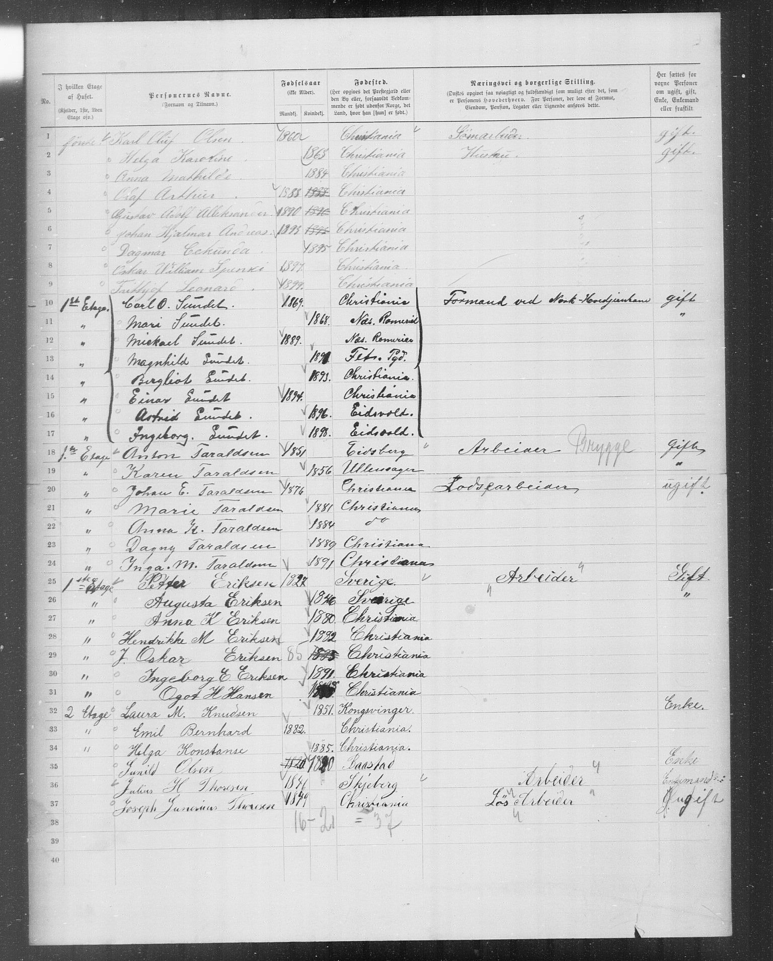 OBA, Municipal Census 1899 for Kristiania, 1899, p. 9427