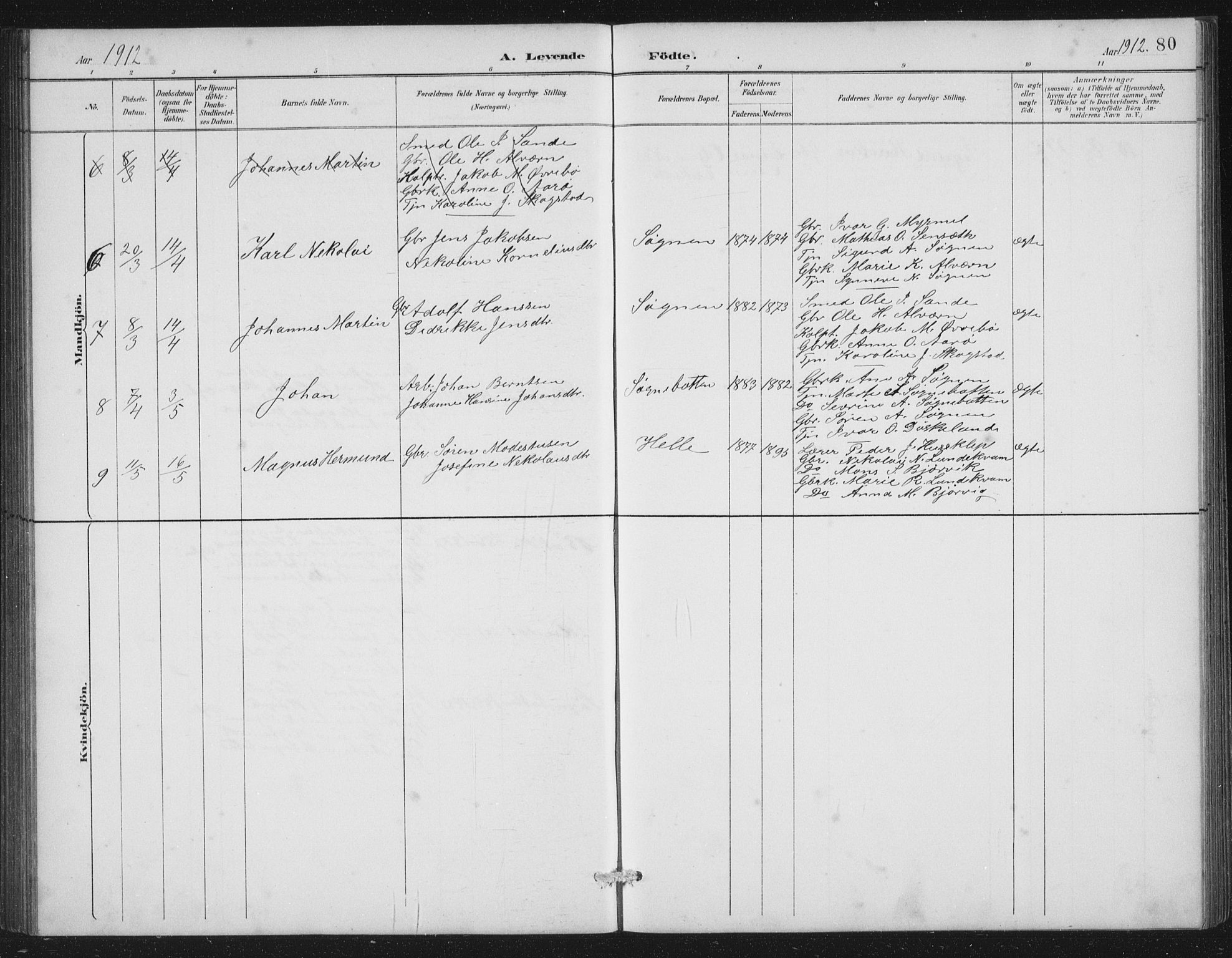 Gaular sokneprestembete, AV/SAB-A-80001/H/Hab: Parish register (copy) no. A 4, 1889-1912, p. 80