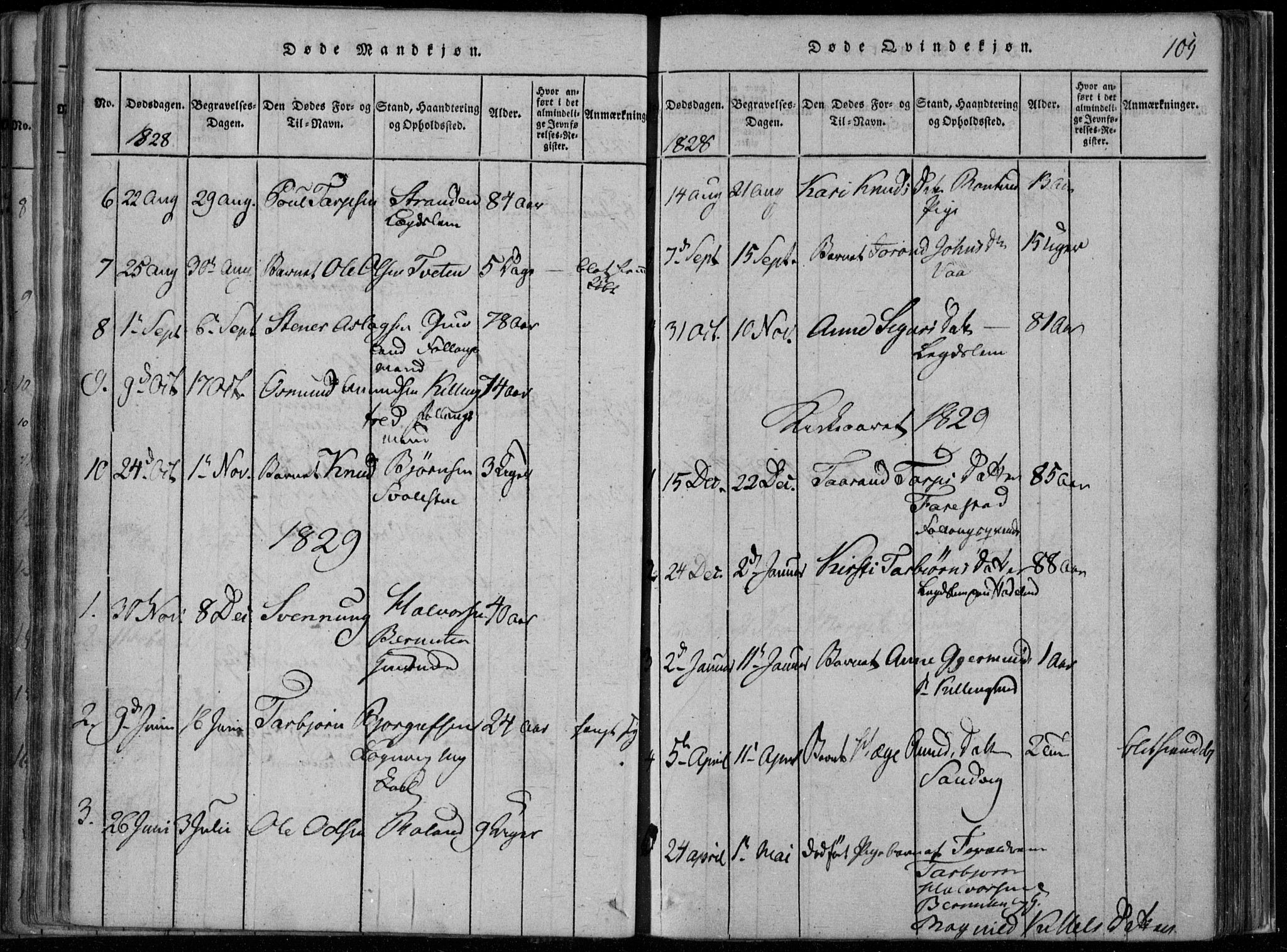 Rauland kirkebøker, AV/SAKO-A-292/F/Fa/L0001: Parish register (official) no. I 1, 1814-1859, p. 105