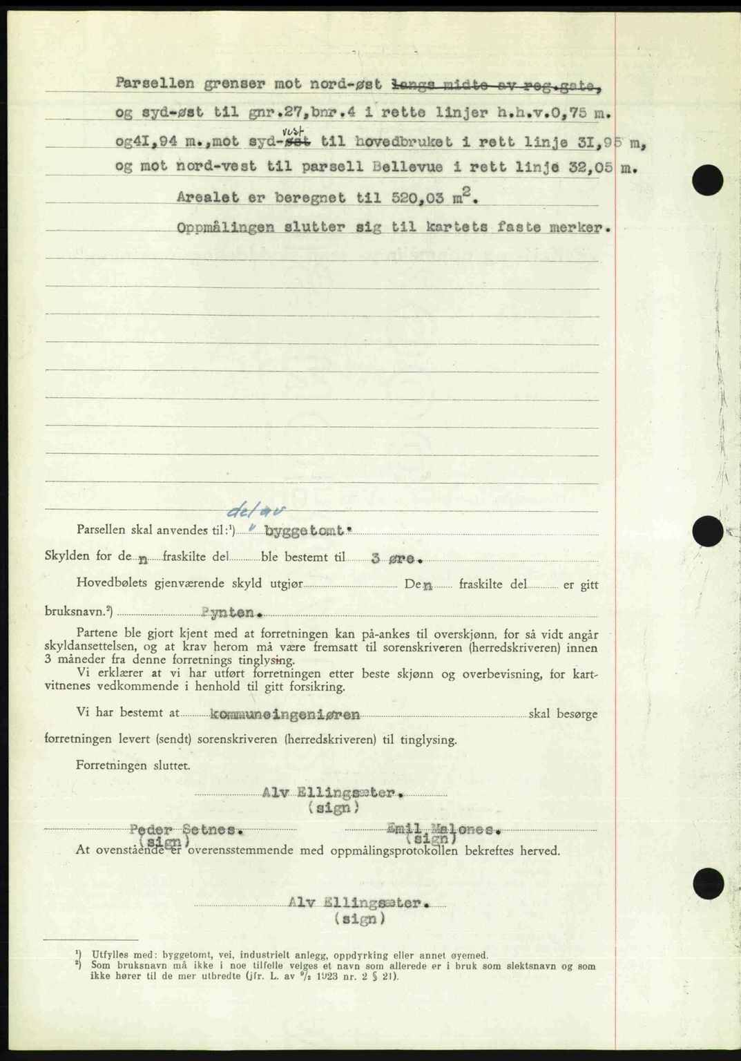 Romsdal sorenskriveri, AV/SAT-A-4149/1/2/2C: Mortgage book no. A29, 1949-1949, Diary no: : 996/1949