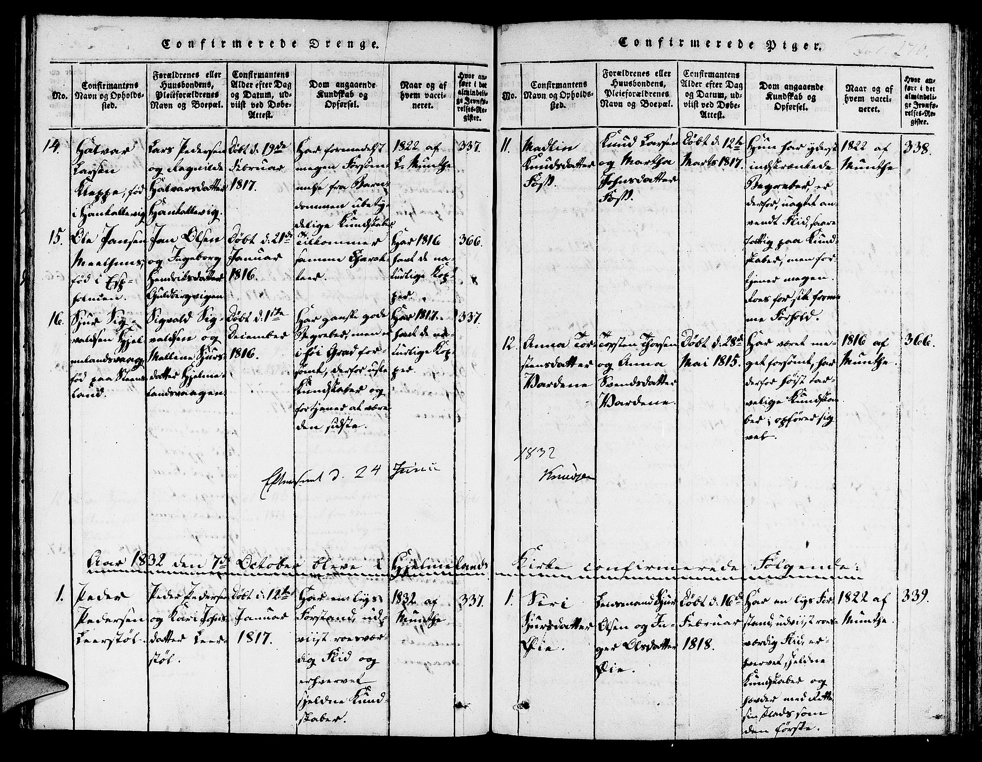 Hjelmeland sokneprestkontor, AV/SAST-A-101843/01/IV/L0003: Parish register (official) no. A 3, 1816-1834, p. 270