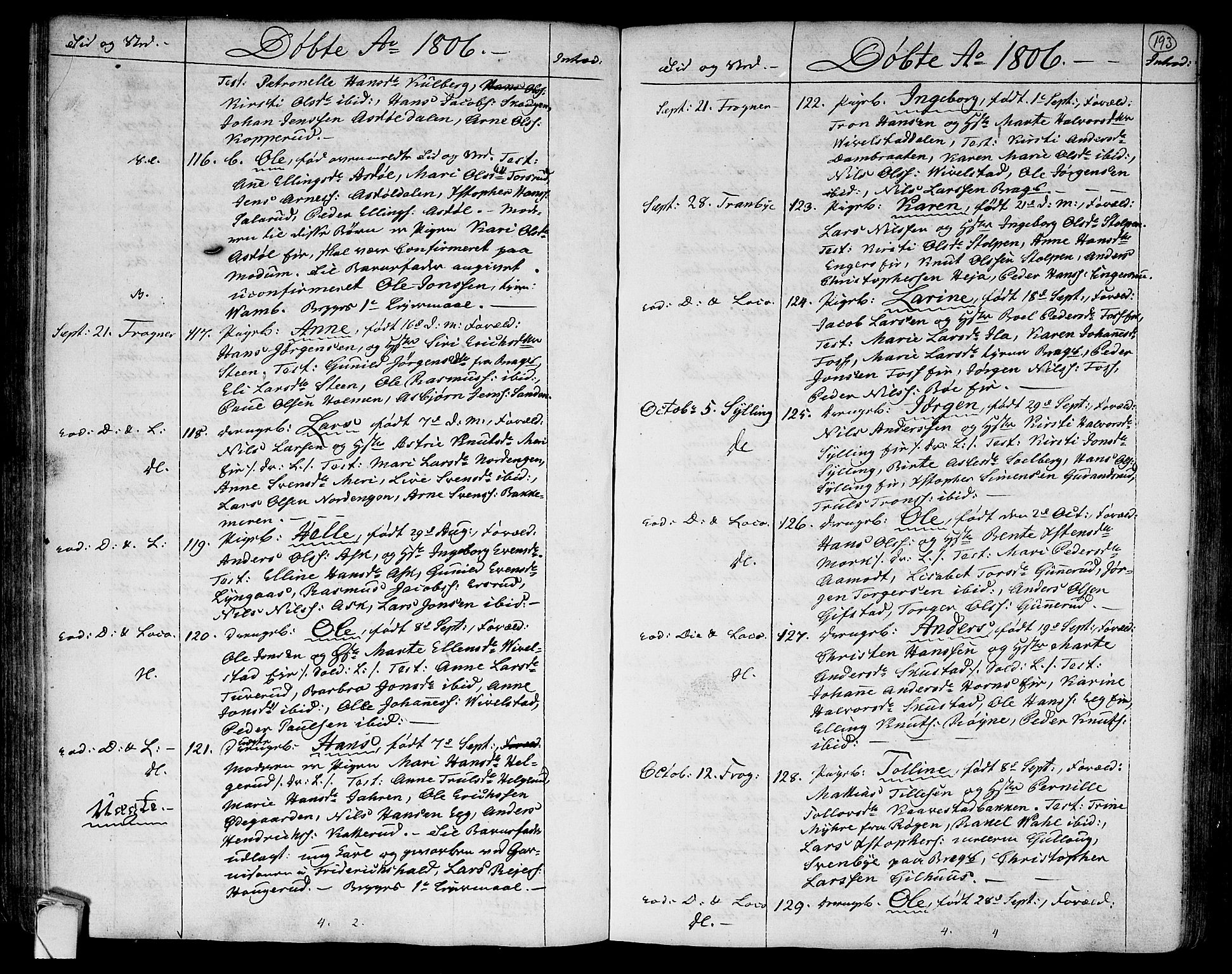 Lier kirkebøker, SAKO/A-230/F/Fa/L0007: Parish register (official) no. I 7, 1794-1813, p. 193