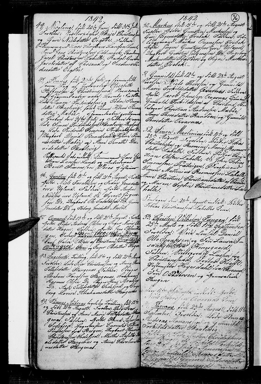 Oddernes sokneprestkontor, AV/SAK-1111-0033/F/Fb/Fba/L0004: Parish register (copy) no. B 4, 1837-1846, p. 36