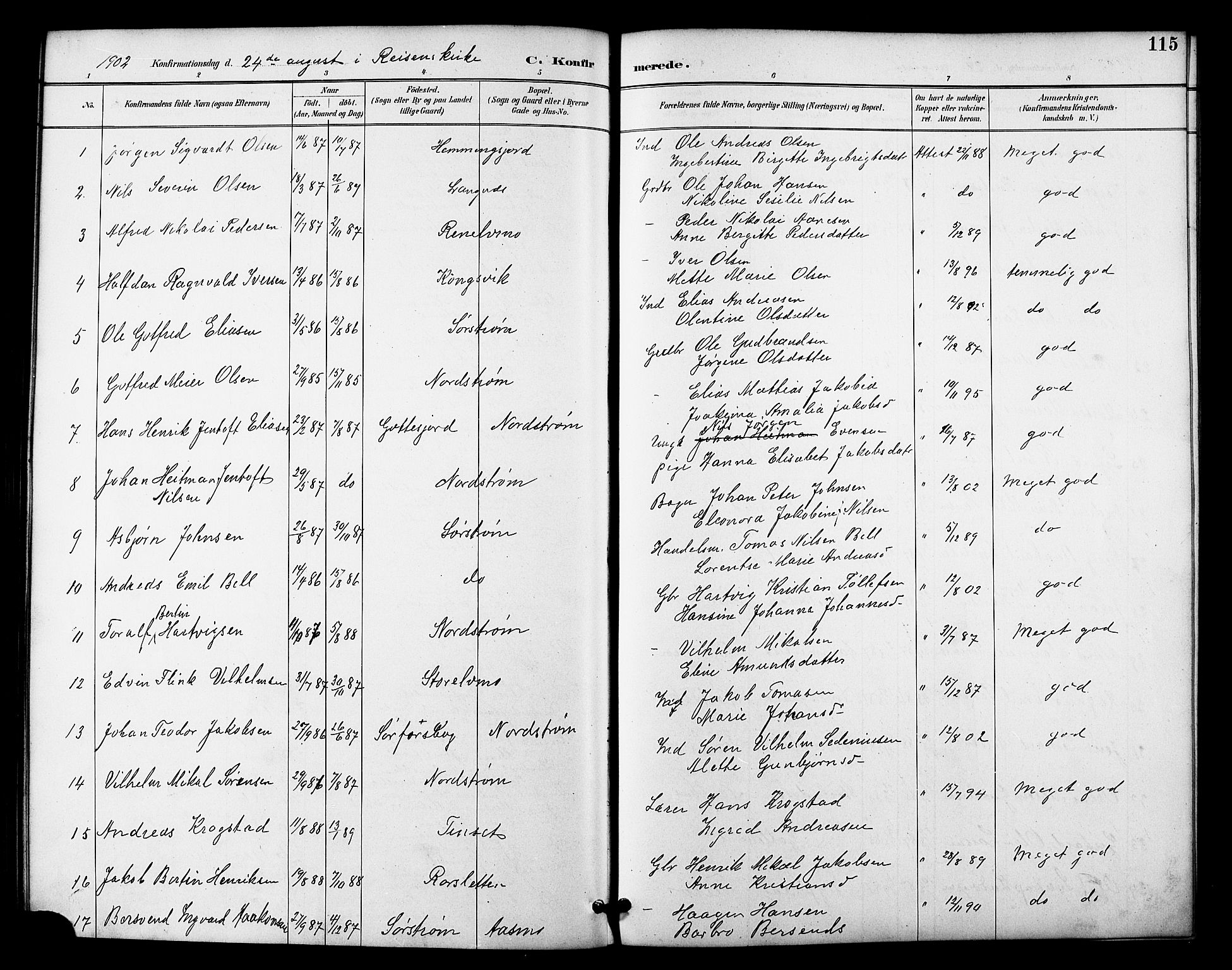 Tranøy sokneprestkontor, SATØ/S-1313/I/Ia/Iab/L0022klokker: Parish register (copy) no. 22, 1887-1912, p. 115