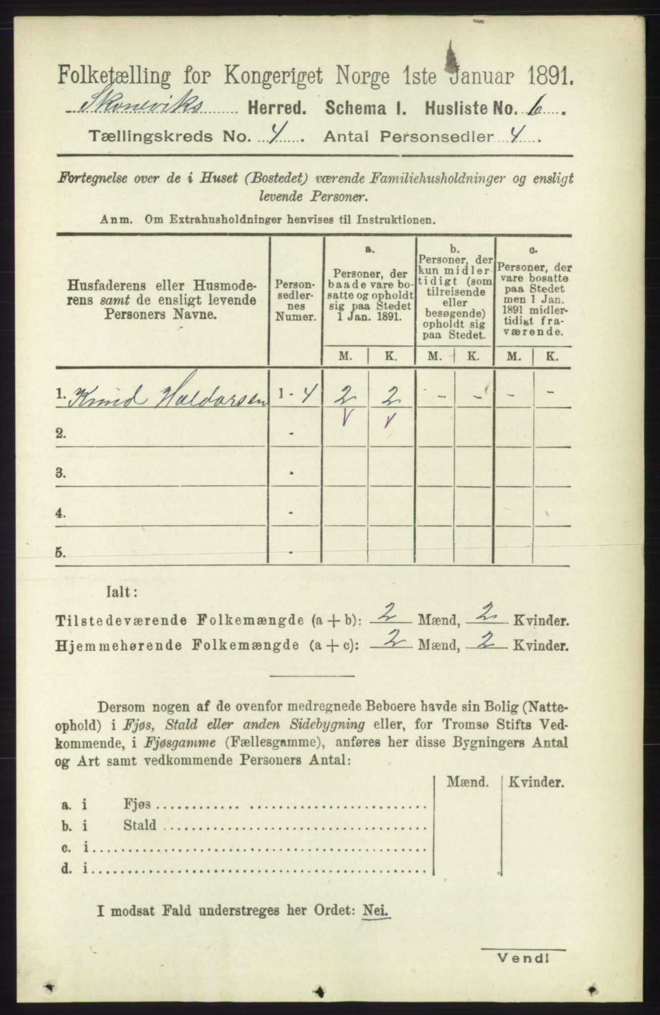 RA, 1891 census for 1212 Skånevik, 1891, p. 785