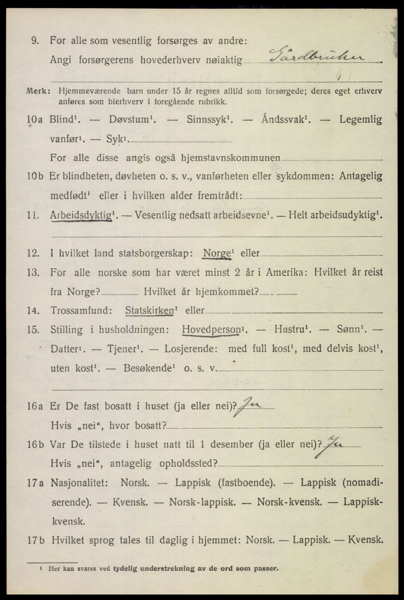 SAT, 1920 census for Ankenes, 1920, p. 7006