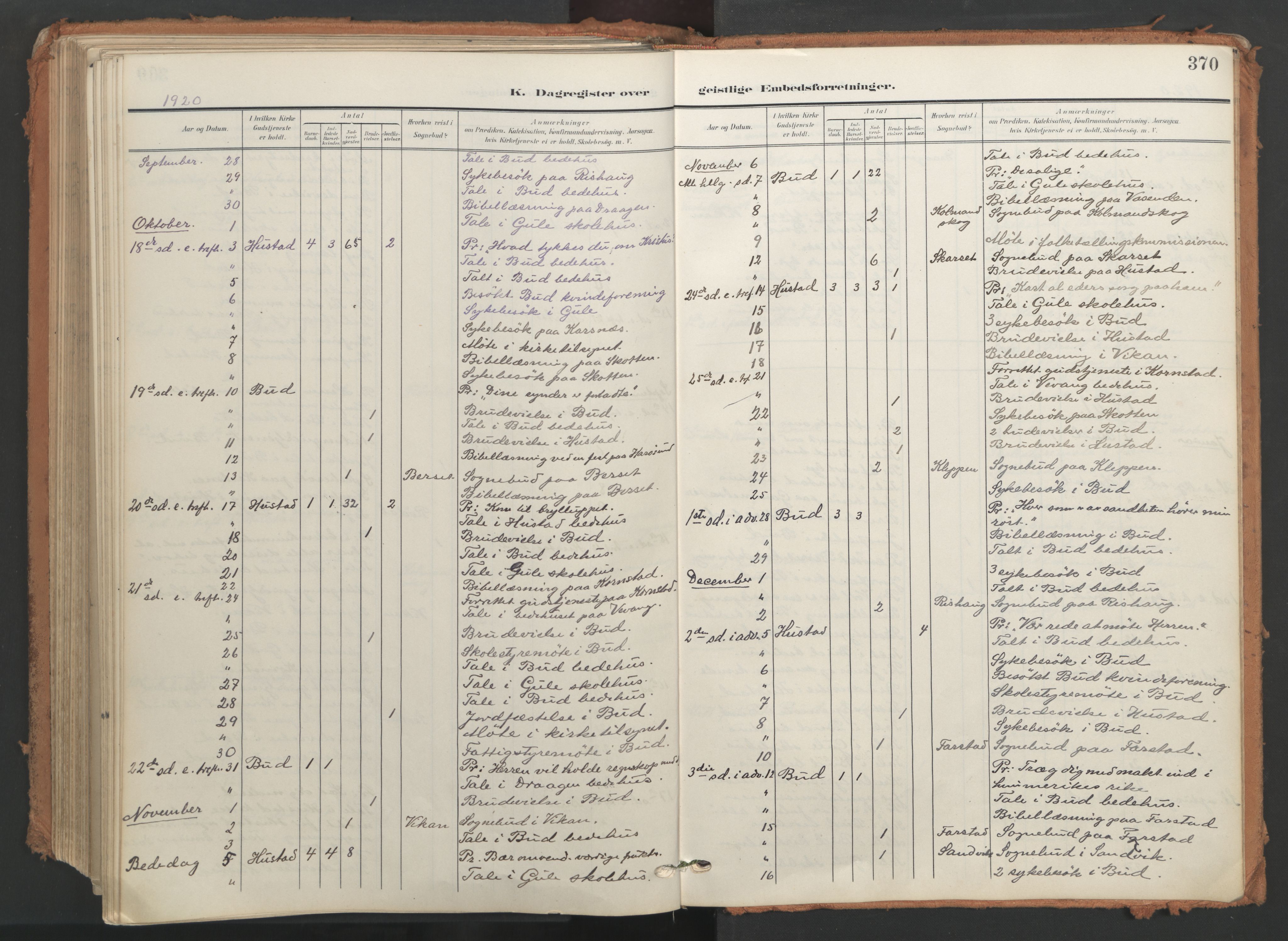 Ministerialprotokoller, klokkerbøker og fødselsregistre - Møre og Romsdal, AV/SAT-A-1454/566/L0771: Parish register (official) no. 566A10, 1904-1929, p. 370