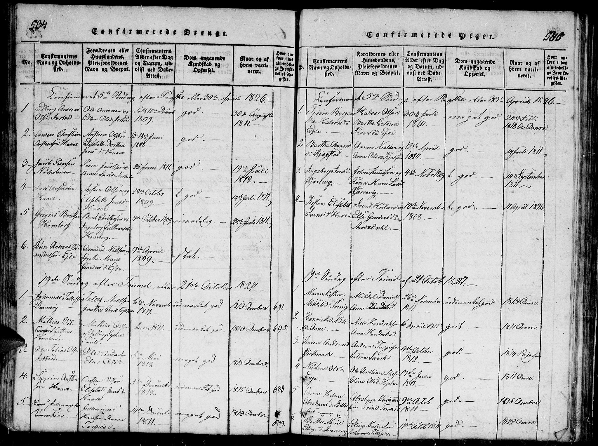 Hommedal sokneprestkontor, AV/SAK-1111-0023/F/Fb/Fbb/L0003: Parish register (copy) no. B 3 /2, 1816-1850, p. 534-535