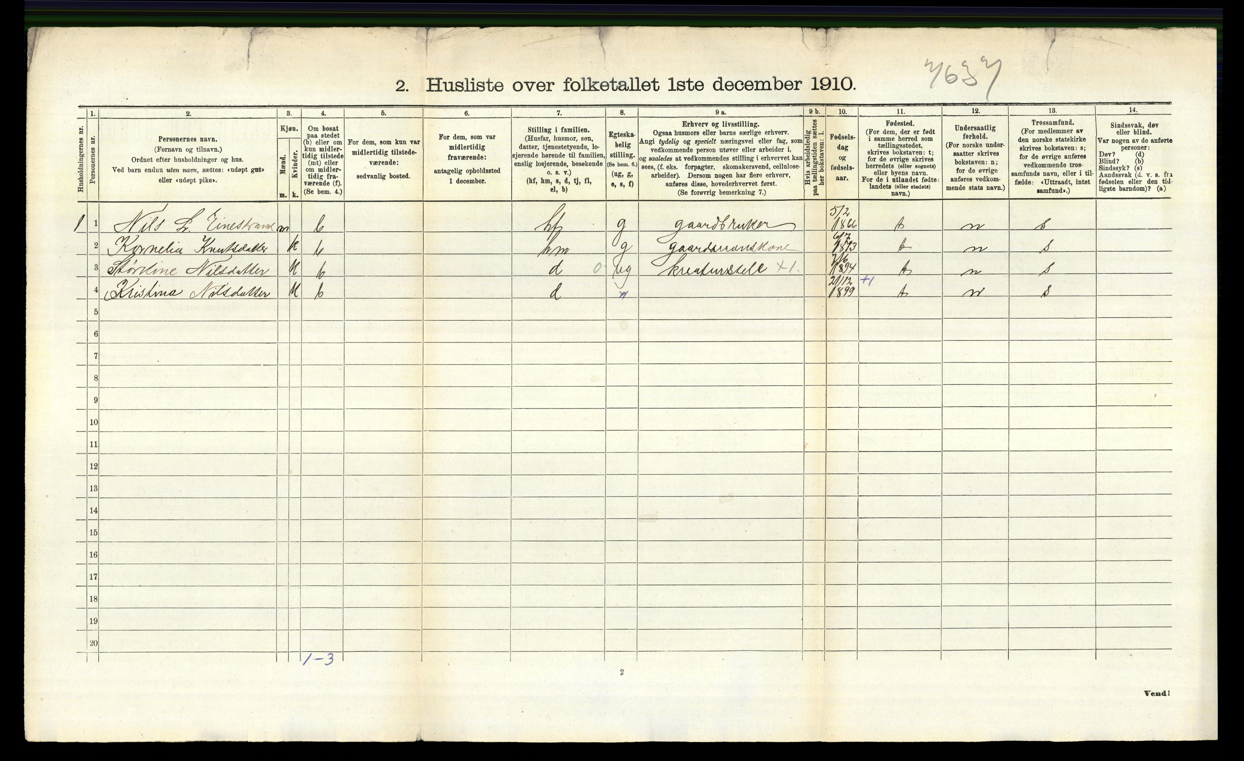 RA, 1910 census for Lindås, 1910, p. 1439