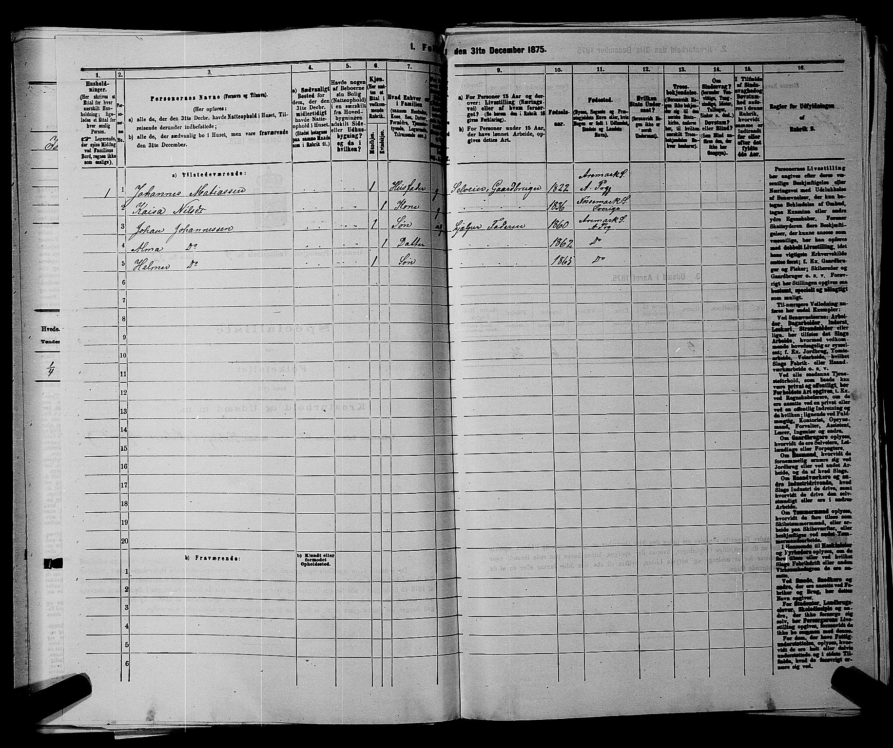 RA, 1875 census for 0118P Aremark, 1875, p. 464