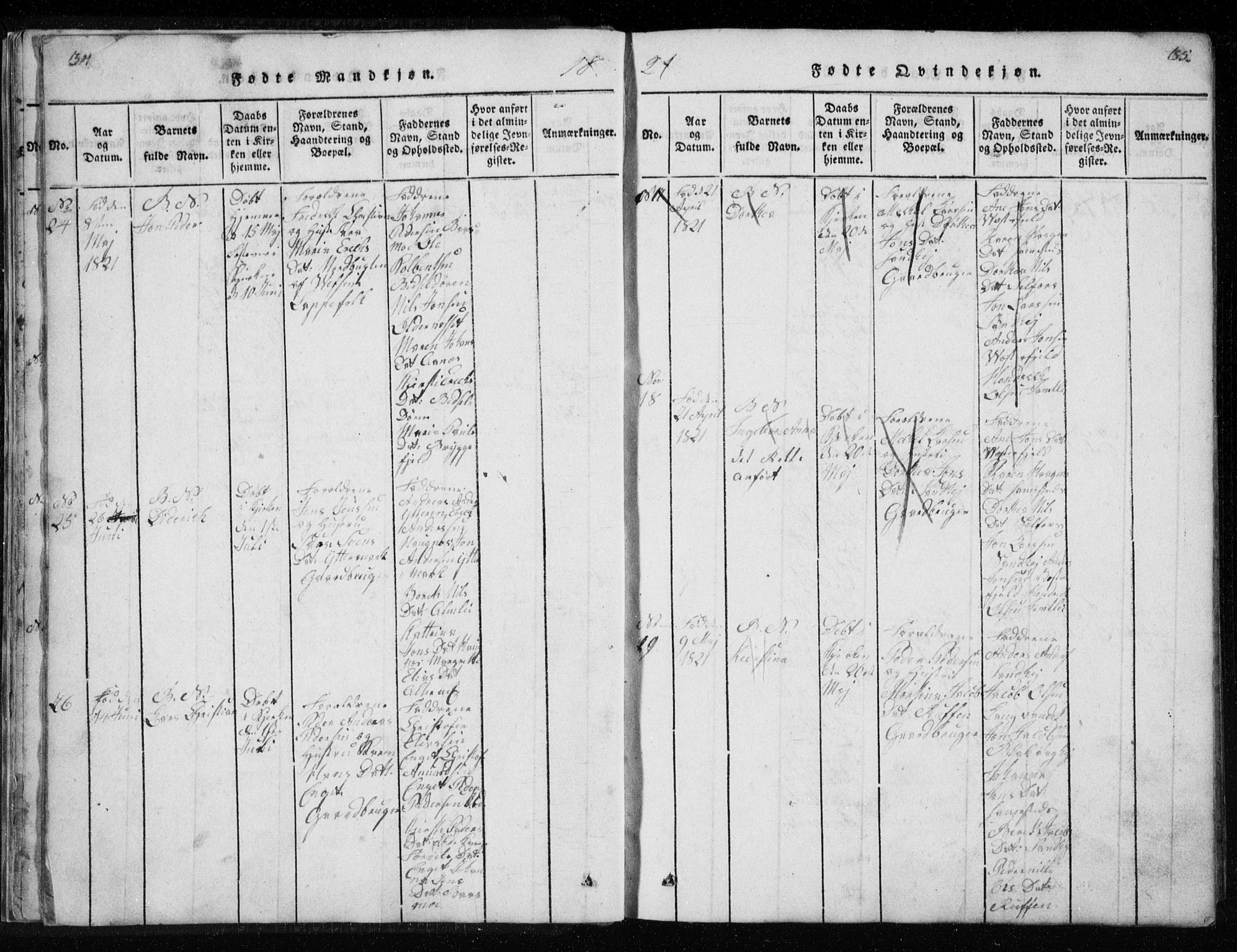 Ministerialprotokoller, klokkerbøker og fødselsregistre - Nordland, SAT/A-1459/827/L0412: Parish register (copy) no. 827C01, 1820-1841, p. 34-35