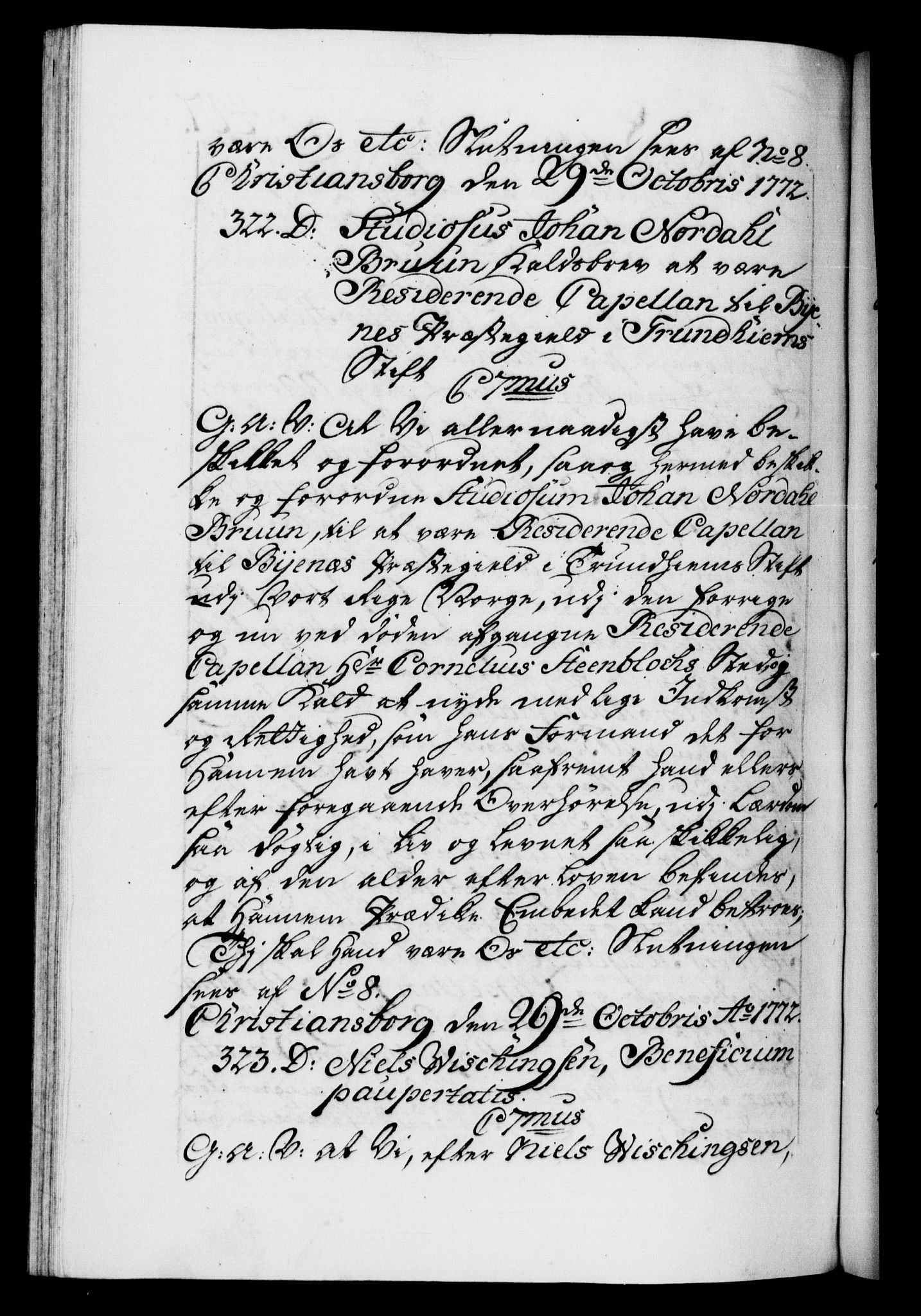 Danske Kanselli 1572-1799, AV/RA-EA-3023/F/Fc/Fca/Fcaa/L0045: Norske registre "Norske eller 3. dept.s åpne brev, 1771-1773, p. 447b