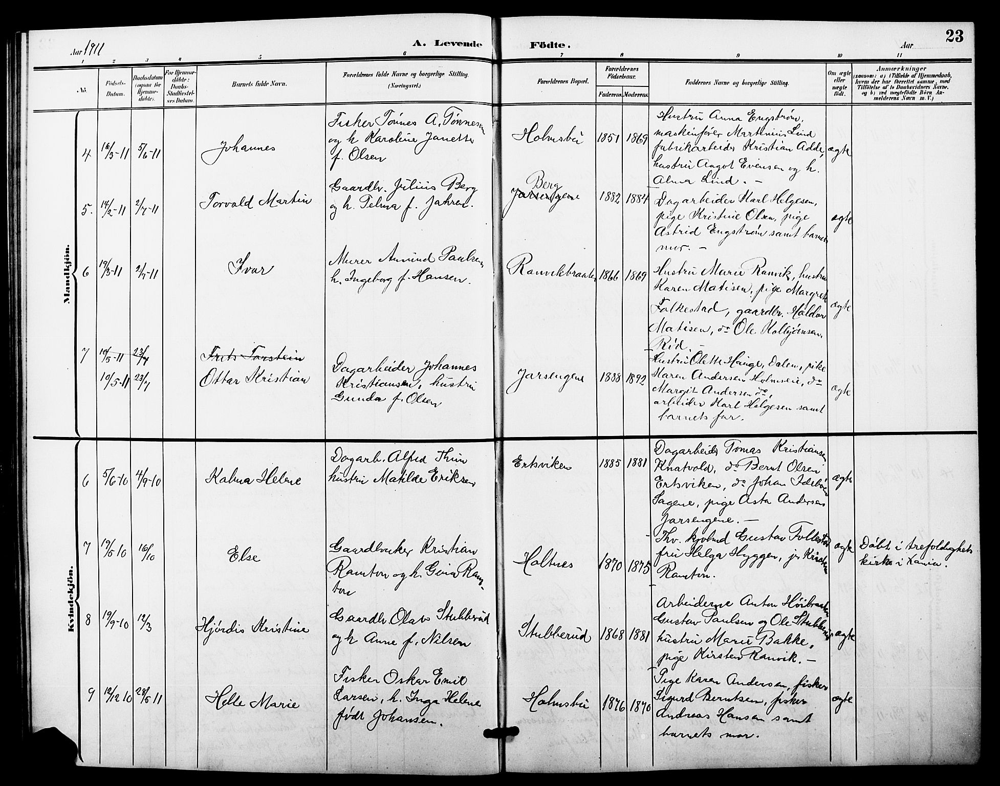 Hurum kirkebøker, AV/SAKO-A-229/G/Gc/L0001: Parish register (copy) no. III 1, 1901-1925, p. 23