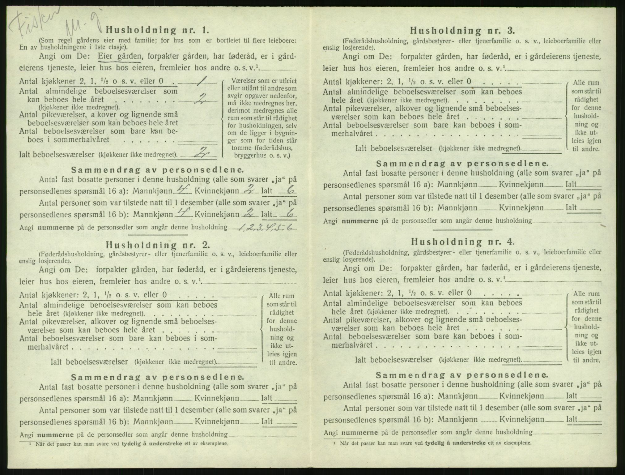 SAT, 1920 census for Borgund, 1920, p. 1279