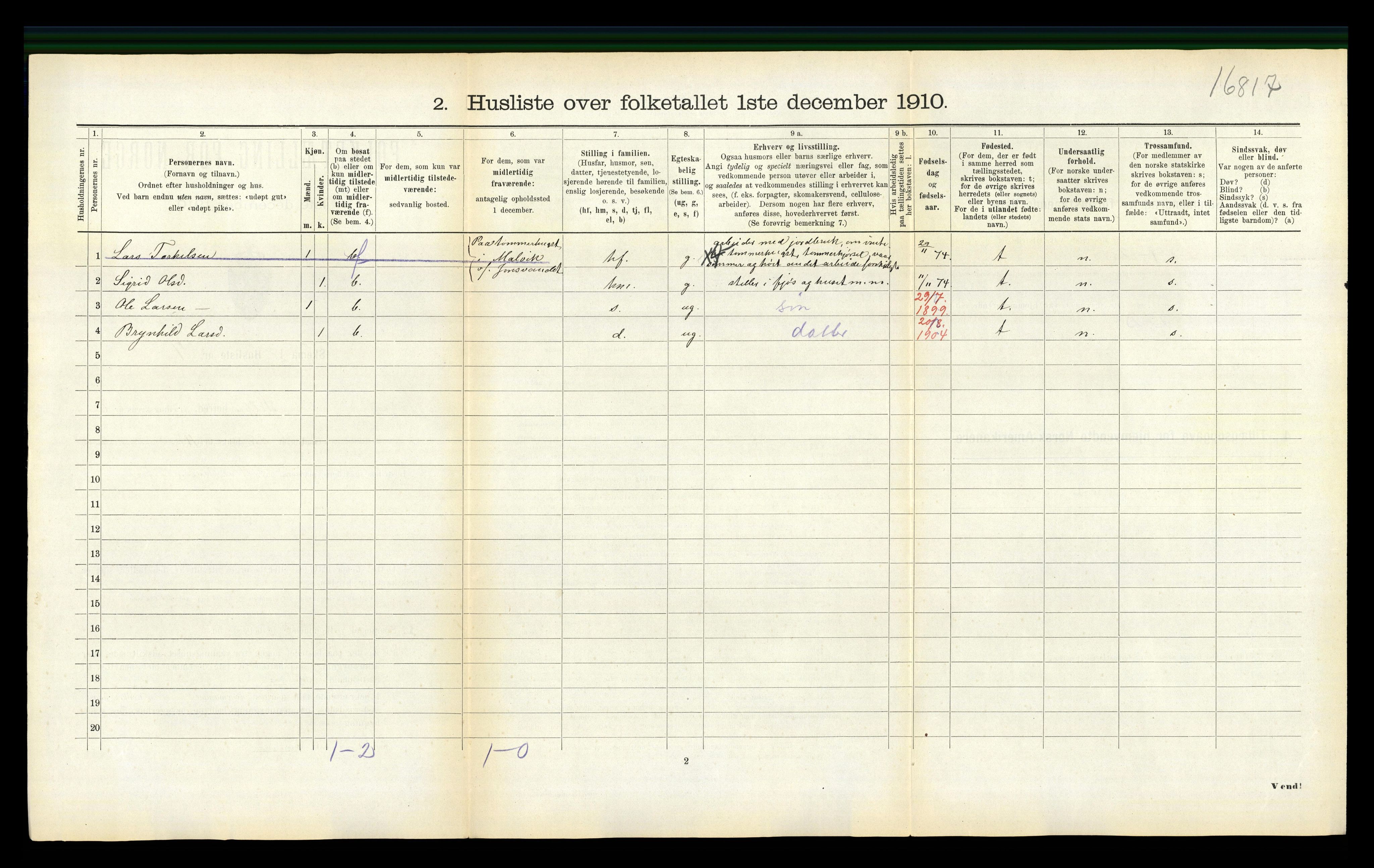 RA, 1910 census for Selbu, 1910, p. 531